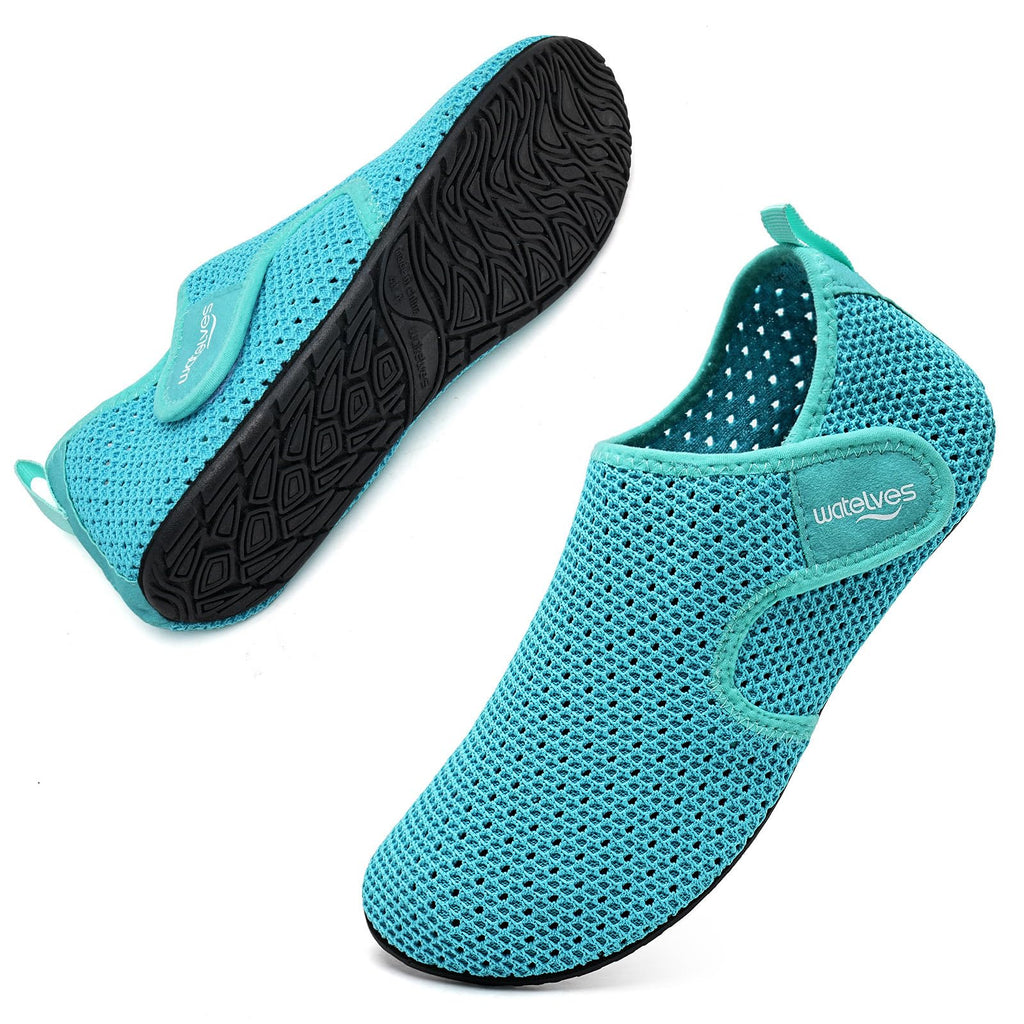 WateLves Water Shoes for Women Men Swim Beach Aqua Socks Quick Dry Barefoot House Slippers Travel Shoes with Adjustable Magic Tape for Pool Diving Boating Yoga Surf