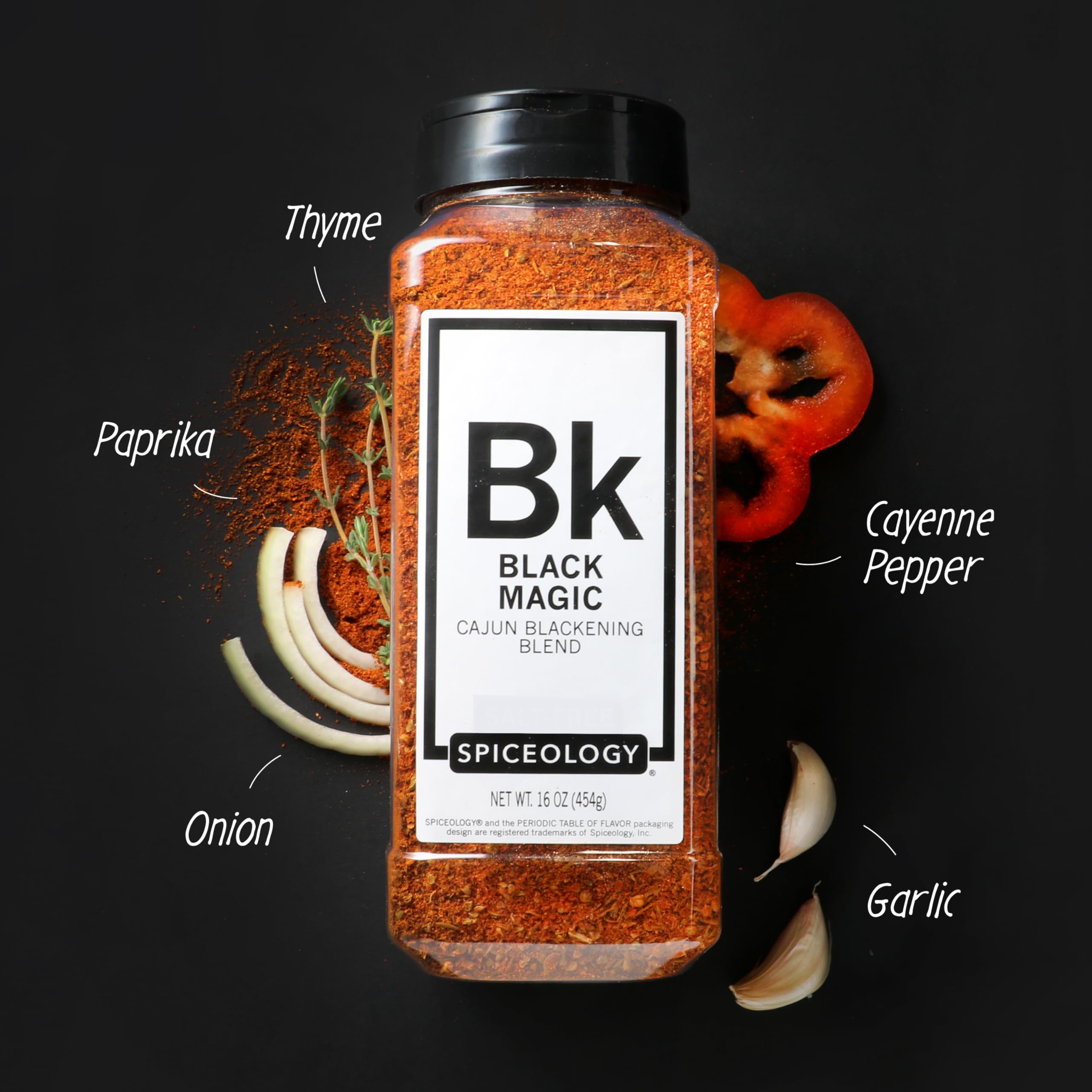 Spiceology – Black Magic Cajun Blackening Seasoning – Bold & Savory Spice Blend for Chicken, Fish, Turkey, and More – Versatile Dry Rub – 4.4 oz
