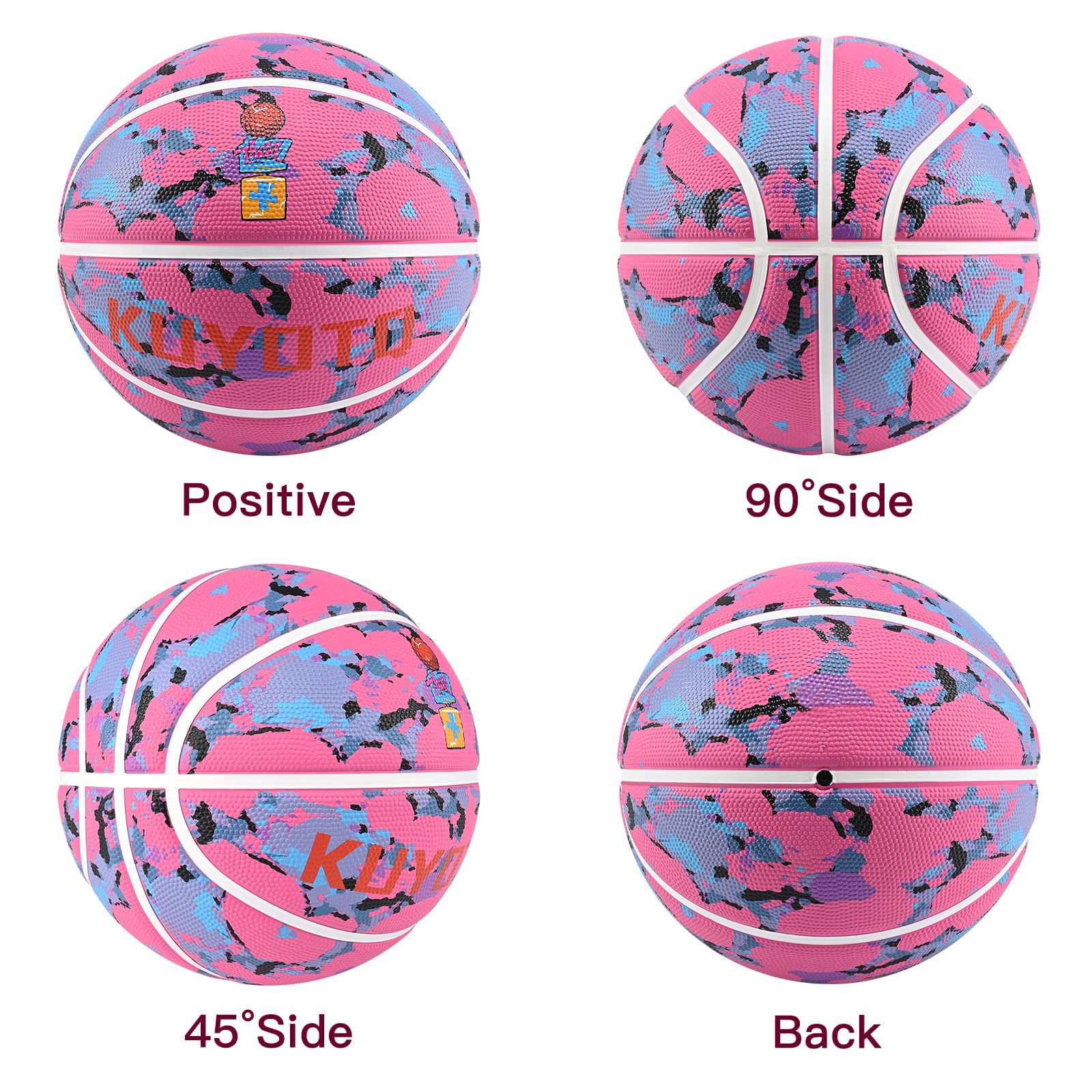 KUYOTQ Kids Youth Adult Size 3/4/5/6/7 (22/25.5/27.5/28.5/29.5") Basketball Premium Rubber or Faux Leather Basketball Indoor Outdoor Basketball for Boys Girls Womens Mens Basketball Gifts (Deflated)