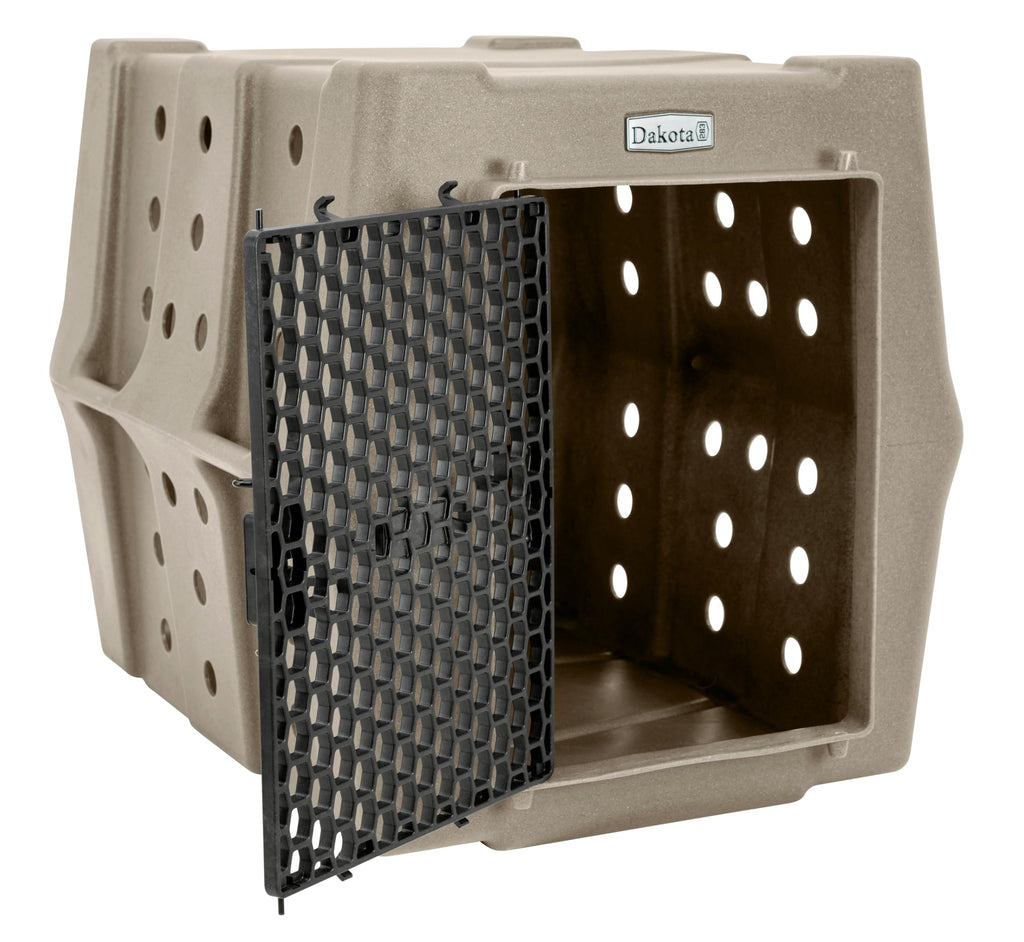 Dakota 283 Canine Rough and Tough Economy Dog Crate w/ Removable Two-Way Door - Heavy Duty Outdoor Kennel for Medium Breed Dogs (Coyote Granite, Intermediate)