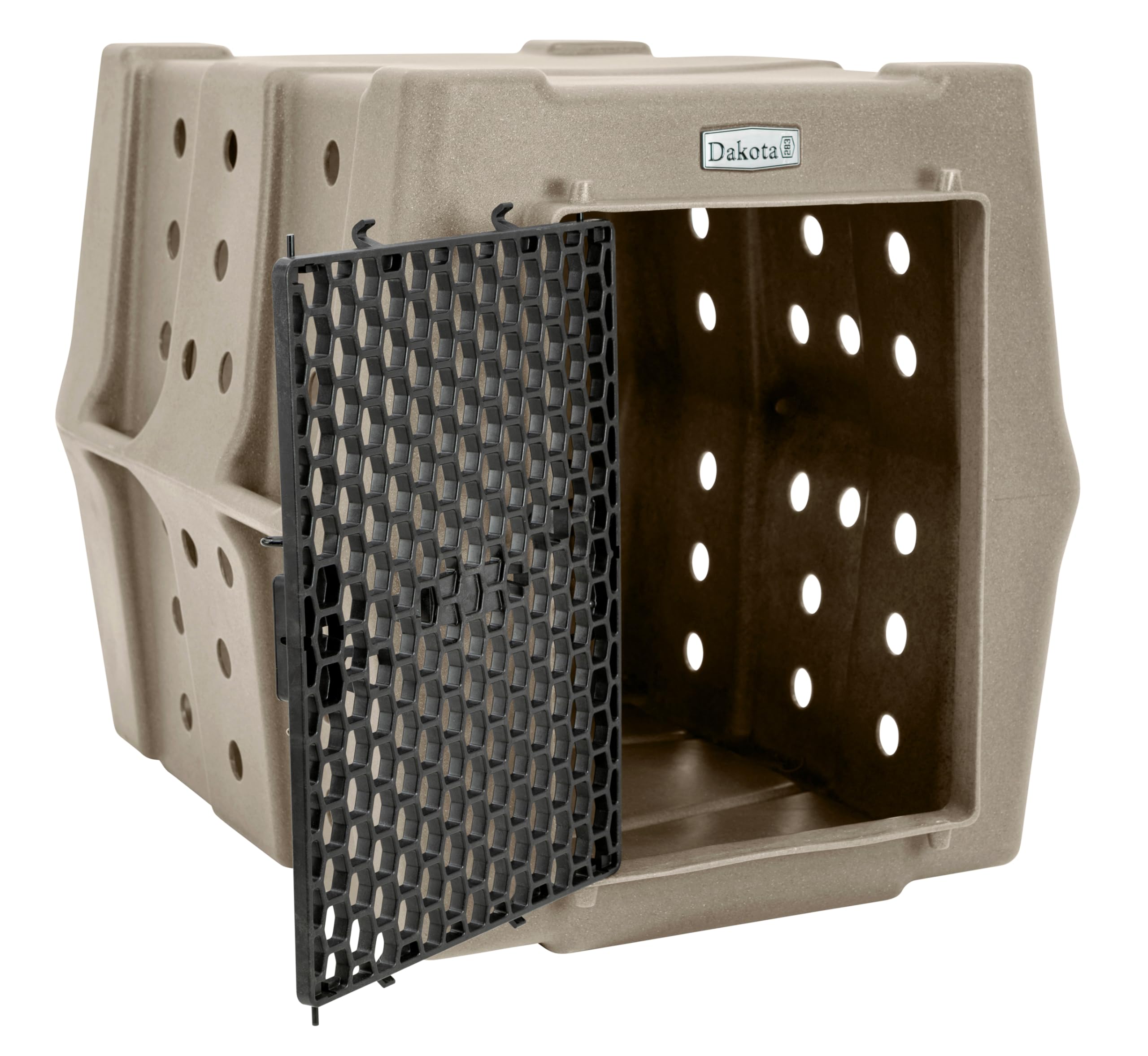 Dakota 283 Canine Rough and Tough Economy Dog Crate w/ Removable Two-Way Door - Heavy Duty Outdoor Kennel for Medium Breed Dogs (Coyote Granite, Intermediate)