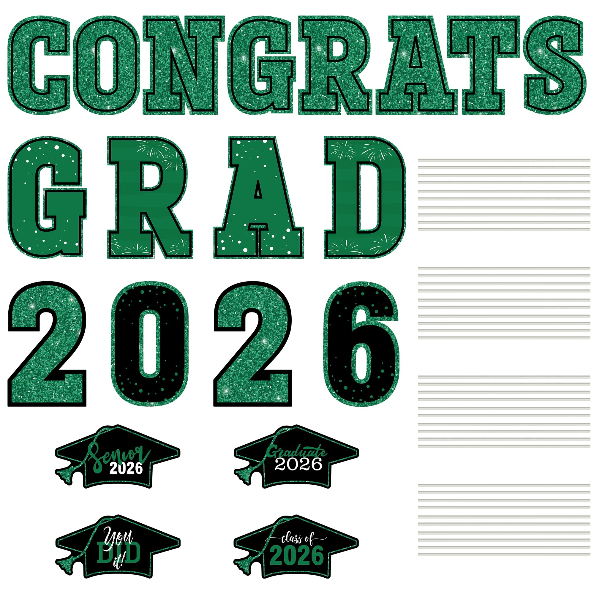 HOVACY 20 PCS Black Gold Graduation Yard Signs Class of 2026 | Black Gold 20 PCS, 40 Stakes, 11.57 x 16.14 in, Corrugated Plastic, Waterproof, Congrats Grad Sign, Graduation Sign
