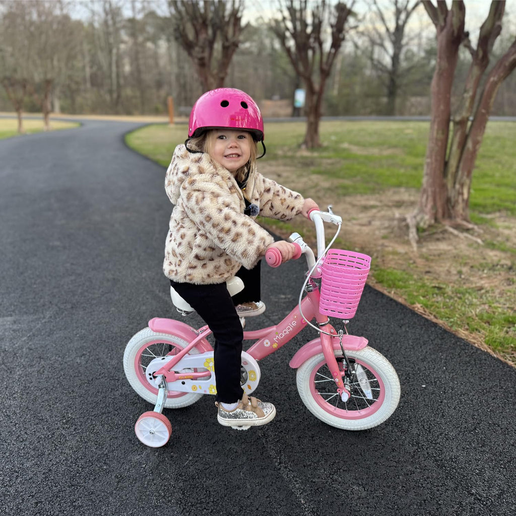 Glerc Maggie Girls Bike, 12-20 Inch Kids Bike for 2-13 Years Old Children, Princess Style Kids Bicycle with Doll-Seat & Basket & Training Wheels, Multiple Colors