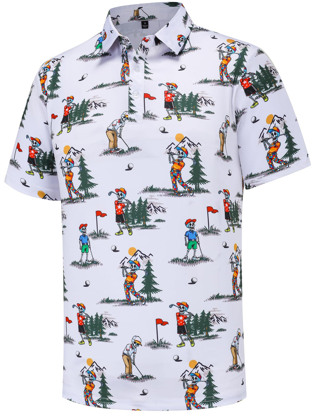 Men's Golf Polo Shirts Funny Golf Shirts for Men Performance Moisture Wicking Quick Dry Athletic Short Sleeve Shirts