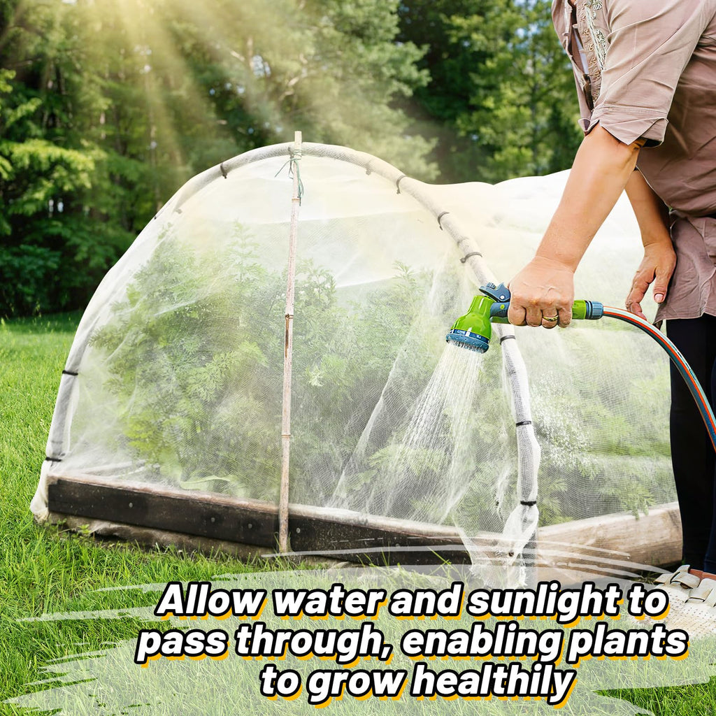 4x10ft Garden Netting - Ultra Fine Mesh Plant Covers to Keep Small Animals Pest Out, Bird Barrier for Protecting Vegetables Fruits Flowers Raised Beds (Without Support Pole)