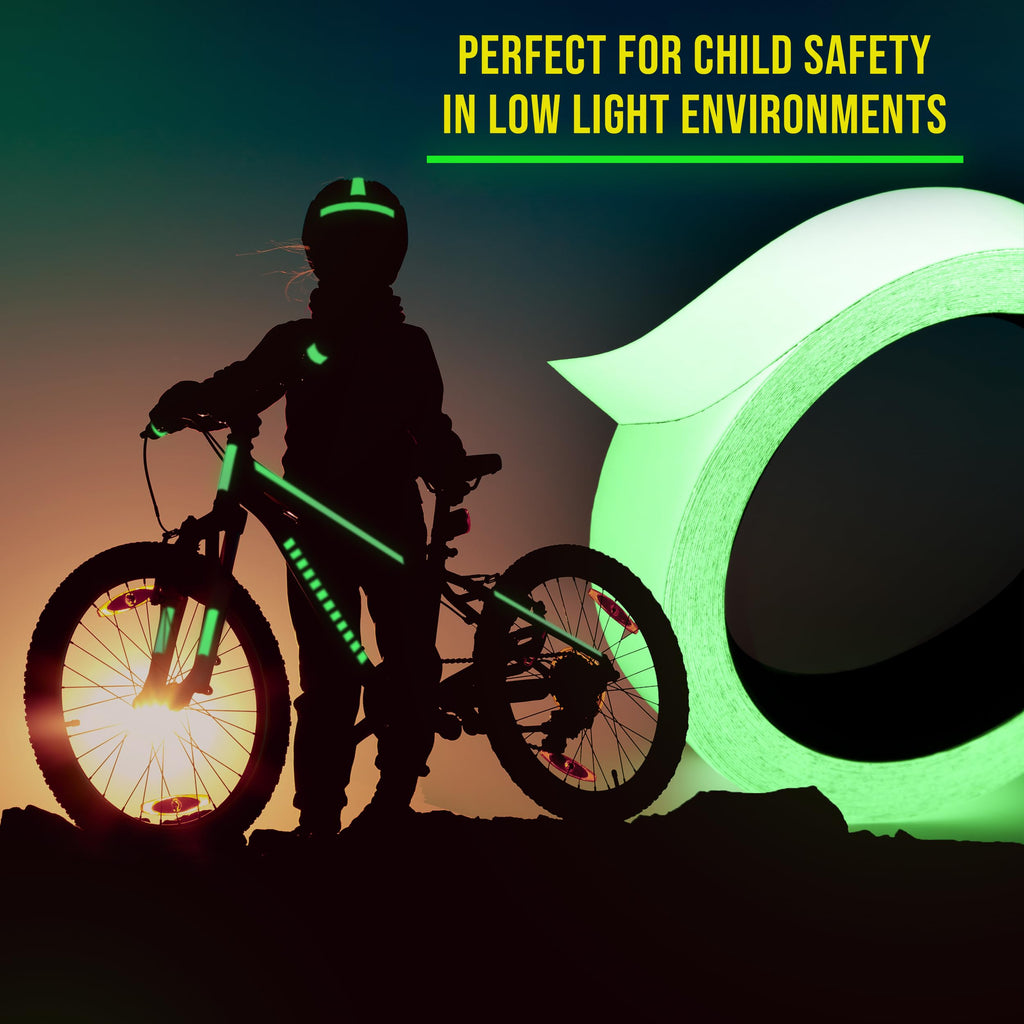 Lockport Glow in The Dark Tape - 2 Pack - 30 Ft x 1 in - Bright - Rechargeable - Reflective - Halloween Decoration, Christmas Decor, Night Decorations, Safety and Home Marking, Stairs, Exit Sign
