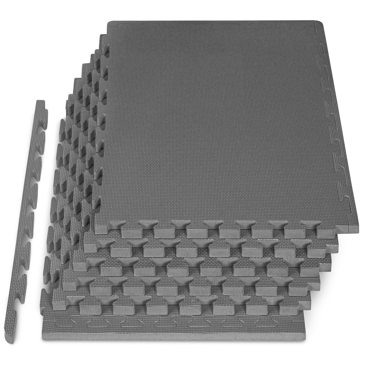 ProsourceFit Weaved Pattern Extra Thick Exercise Puzzle Mat 1-inch, EVA Foam Interlocking Tiles for Protective, Cushioned Flooring for Home and Gym Equipment; Black, 72 SQ FT, 18 Tiles