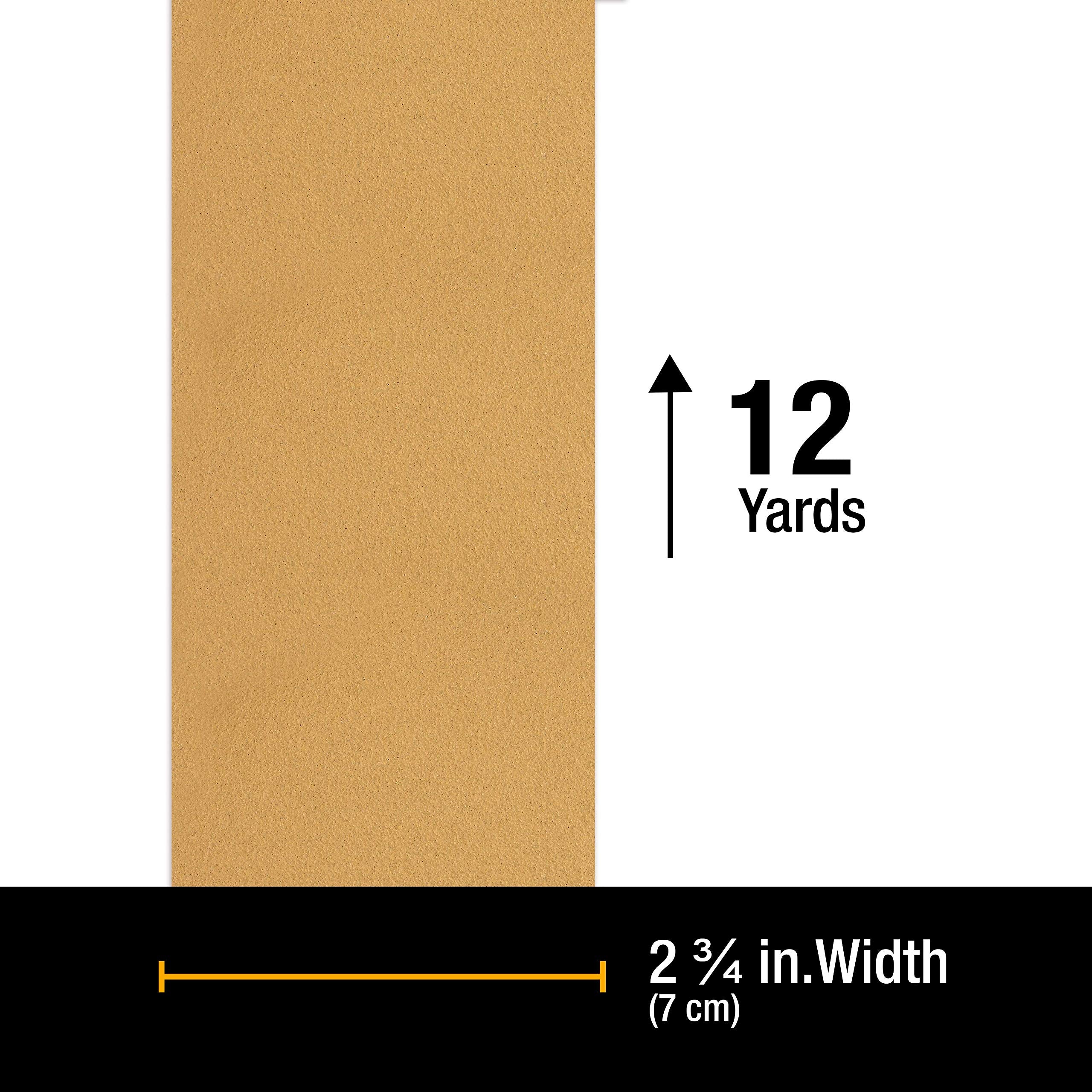 Dura-Gold Premium - 40 Grit Gold - Hook & Loop Backing Longboard Continuous Sandpaper Roll, 2-3/4" Wide, 12 Yards Long - For Automotive & Woodworking Air File Long Board Sanders, Hand Sanding Blocks