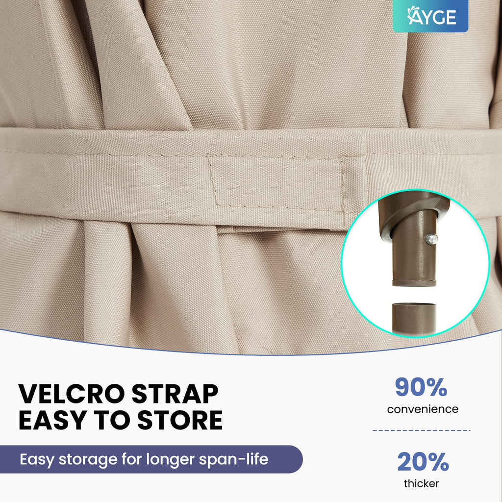 Ayge 6.5x10FT Rectangular Patio Umbrella Outdoor Table Umbrella w/Push Button Tilt & Crank Rectangle Market Umbrella UV Protection for Garden,Deck,Lawn,Yard & Pool,Beige