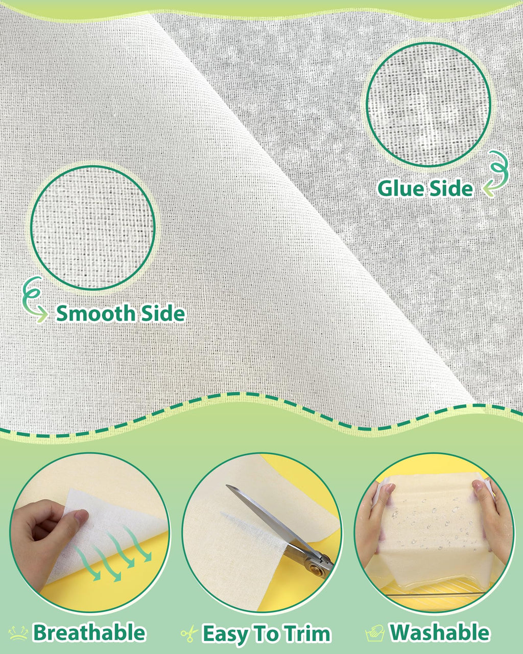 PLANTIONAL Woven Cotton Iron-On Fusible Interfacing: 10.6 inch X 10 Yards White Medium Weight 100% Cotton Single-Sided Interfacing for t-Shirt Quilts Blouses Dress Shirts Collars DIY Crafts Supplies