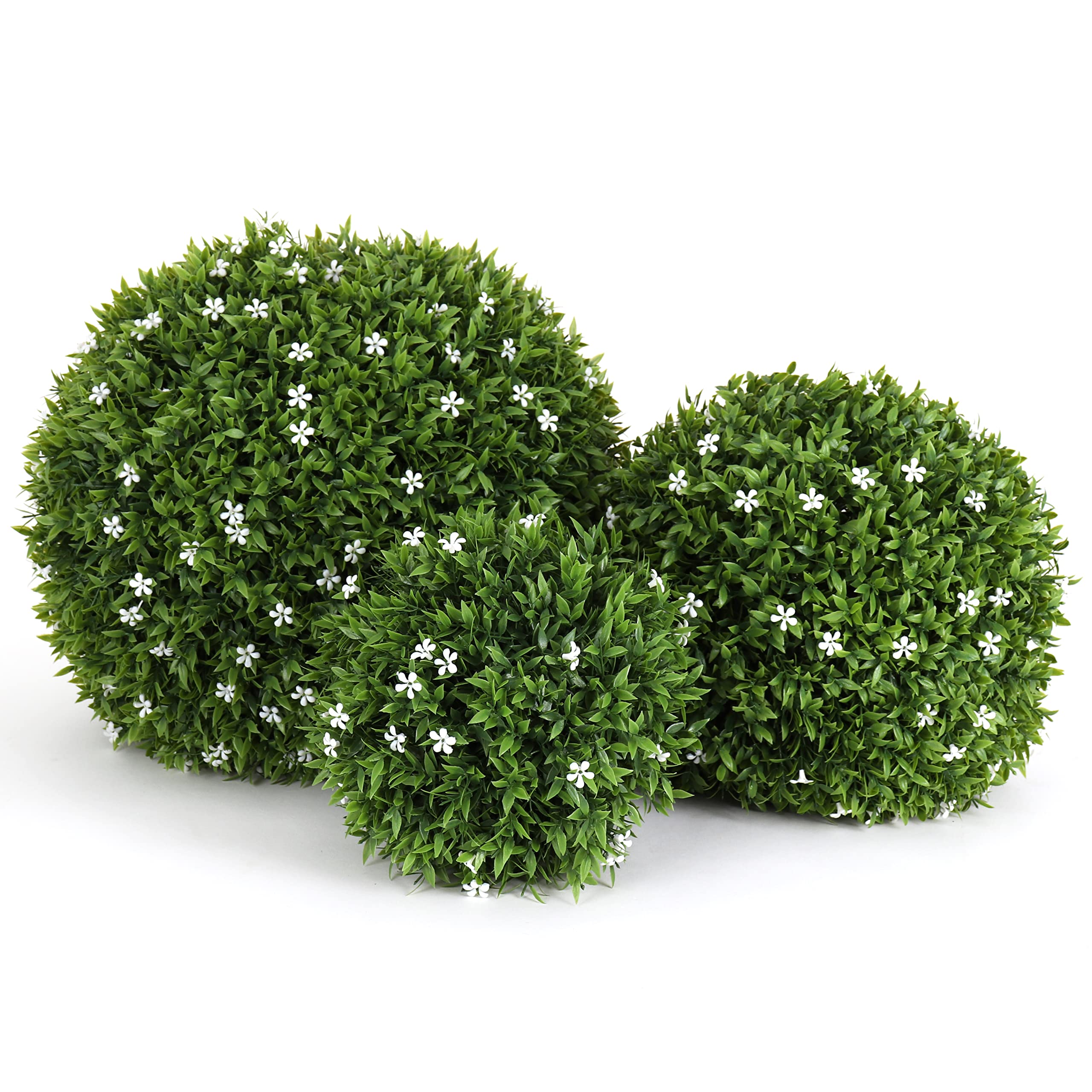 3rd Street Inn XL Baby's Breath Topiary Ball - Artificial Plant Set - Indoor/Outdoor Wedding Party Decor - Faux Foliage Garden Sphere - Tree and Bush Substitute (19")