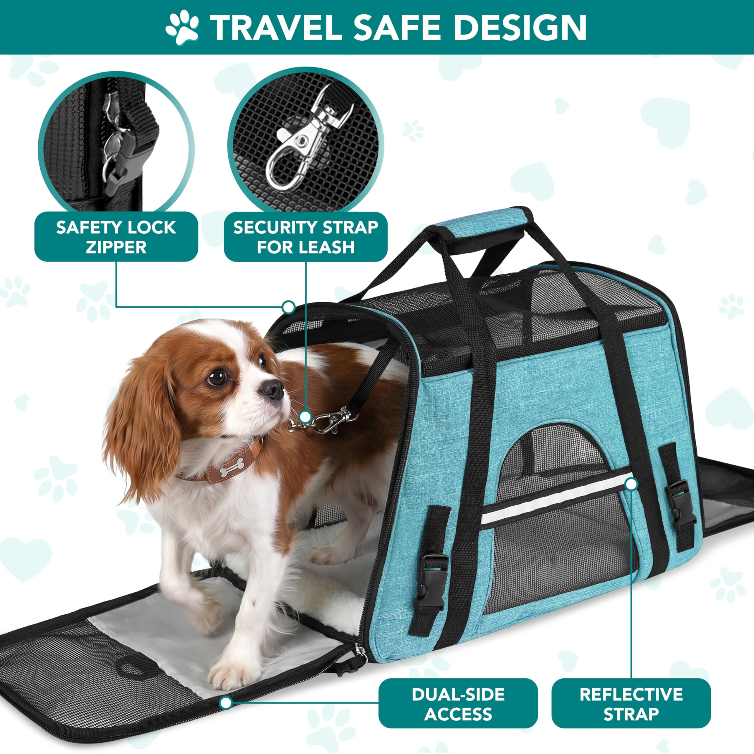 PetAmi Airline Approved Pet Carrier for Cats & Small Dogs, Soft Sided TSA Travel Carrier Bag with Sherpa Bed, Breathable Mesh Ventilation, Collapsible Bowl, Fits Under Seat, Up to 18 lbs, Small Black