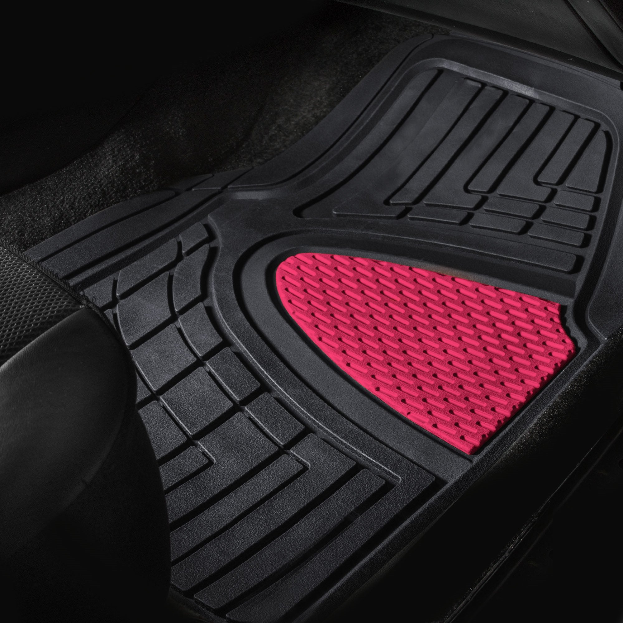 FH Group Automotive Floor Mats - Heavy-Duty Rubber Floor Mats for Cars, Universal Fit Full Set, Climaproof Floor Mats, Trimmable Floor Mats for Most Sedan, SUV, Truck Floor Mats Beige