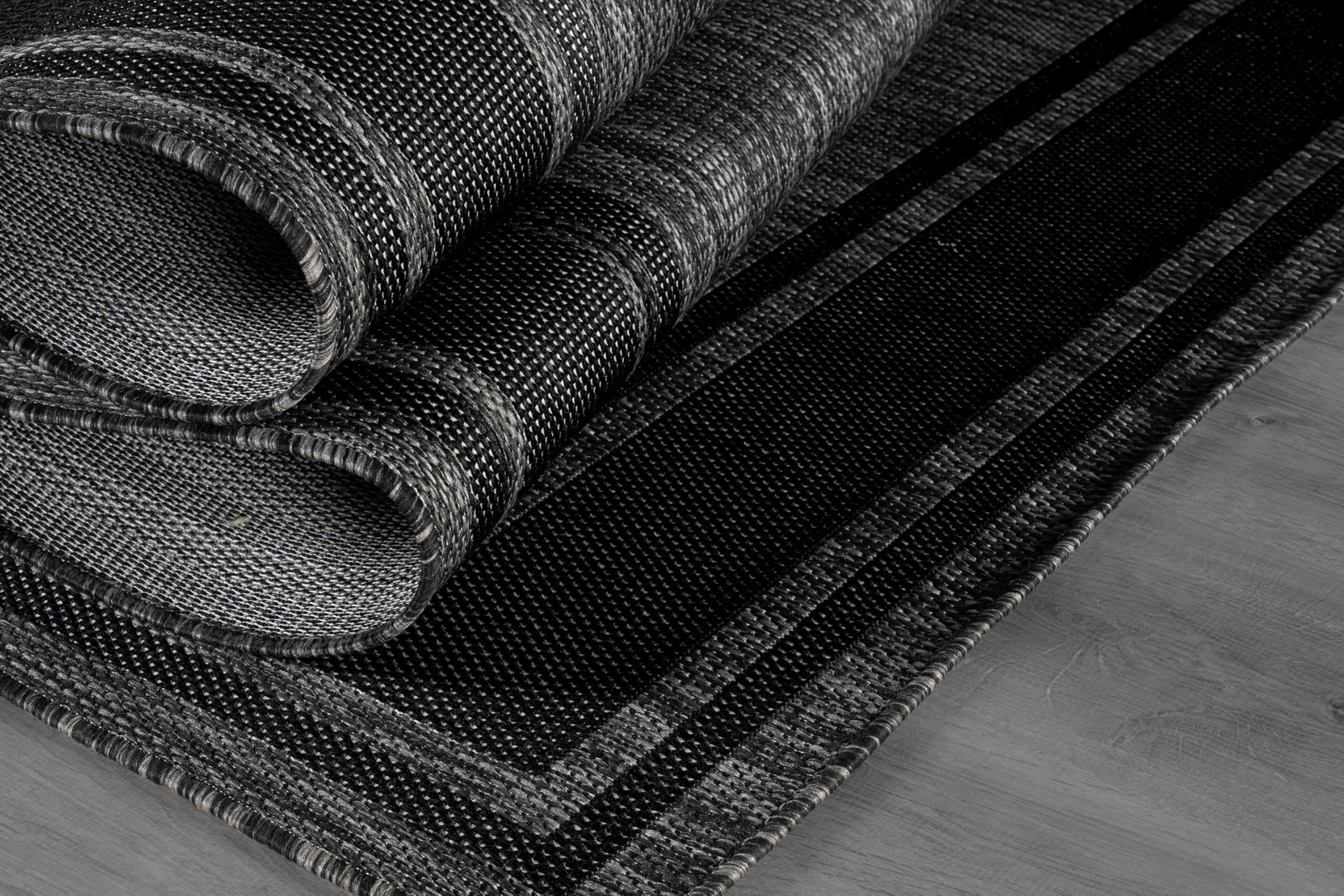 Beverly Rug Outdoor Rug 5x7 Modern Bordered Area Rugs for Indoor and Outdoor Patio Deck Porch Garden Waterproof Weather Sun Resistant Washable Outside Carpet (5 x 7 Beige)