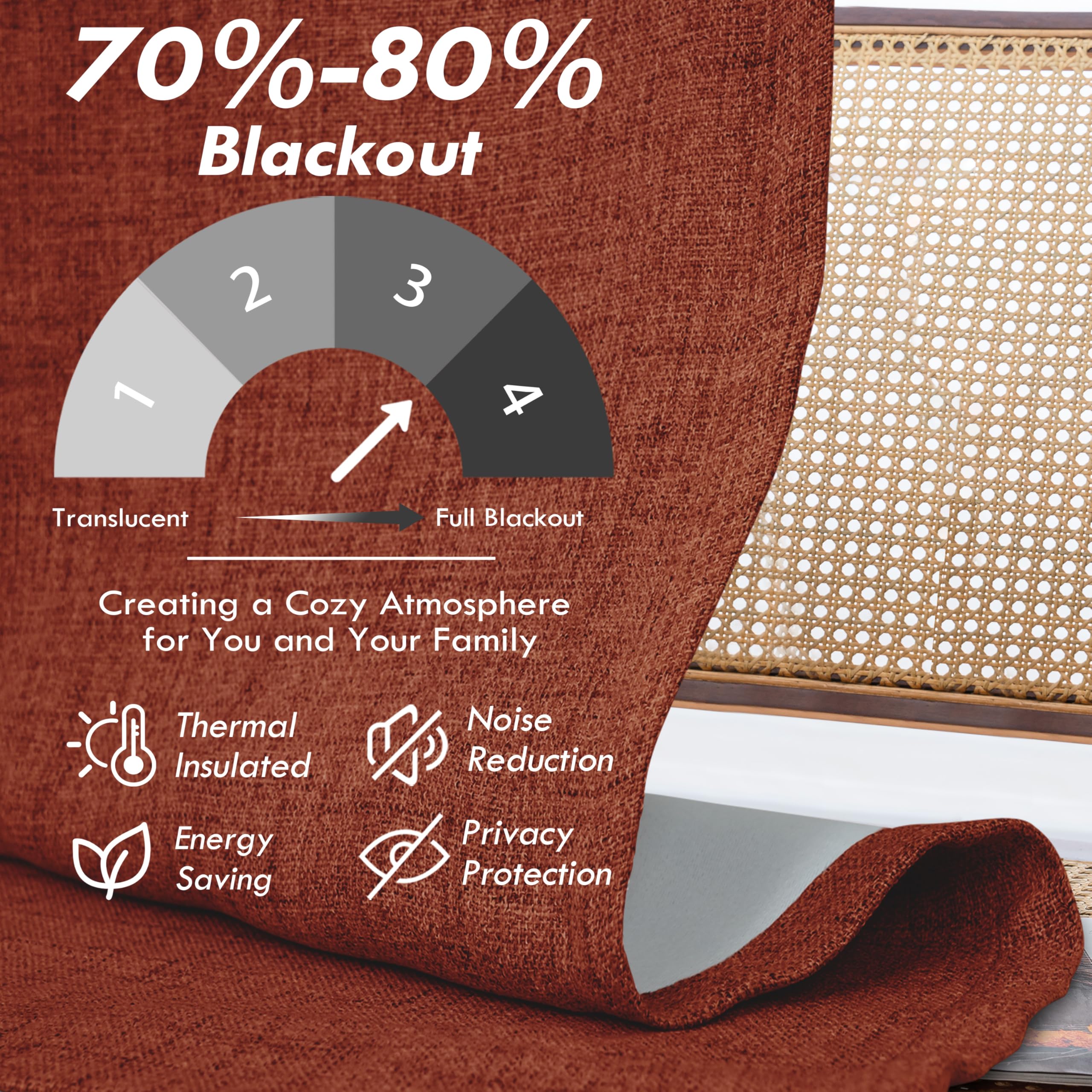 DriftAway Double Layer Linen Blackout Tie Up Curtains Thermal Insulated Fully Lined Balloon Roman Shade Bathroom Window Adjustable Rod Pocket for Small Window 25 Inch by 47 Inch Beige