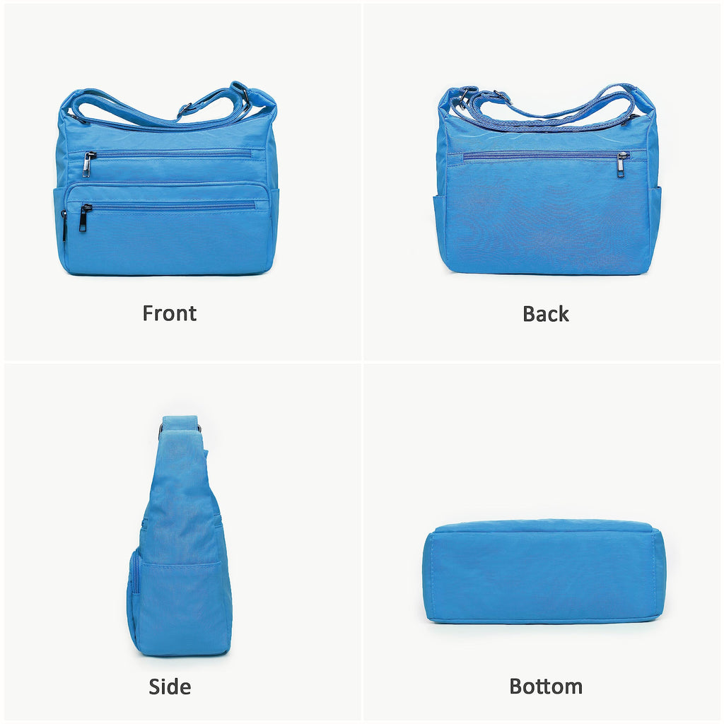 VOLGANIK ROCK RFID Purses for Women Fabric Nylon Multi Pocket Crossbody Bag Ladies Travel Handbag