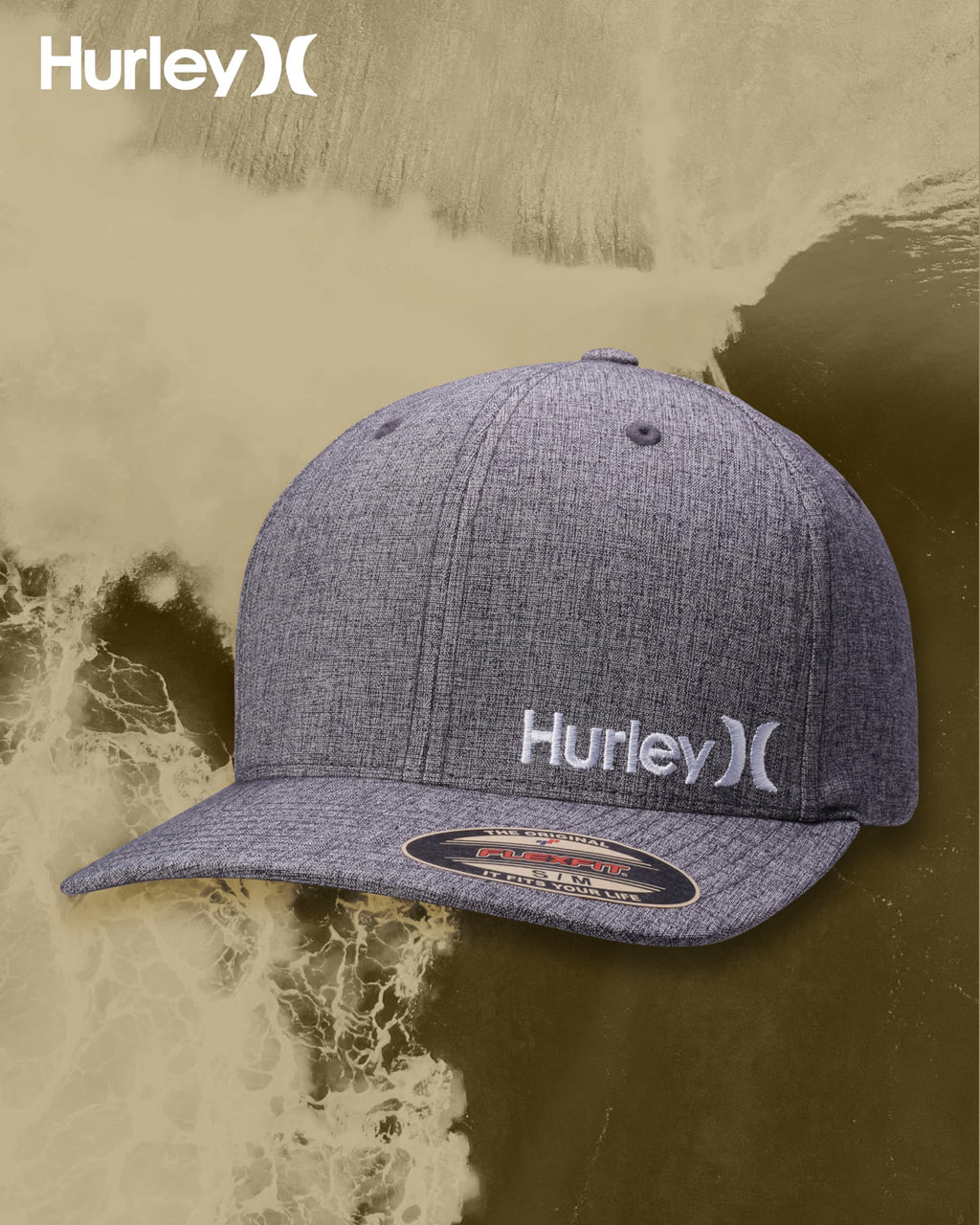 Hurley mens One & Only Corp Flexfit Perma Curve Bill Baseball Hat
