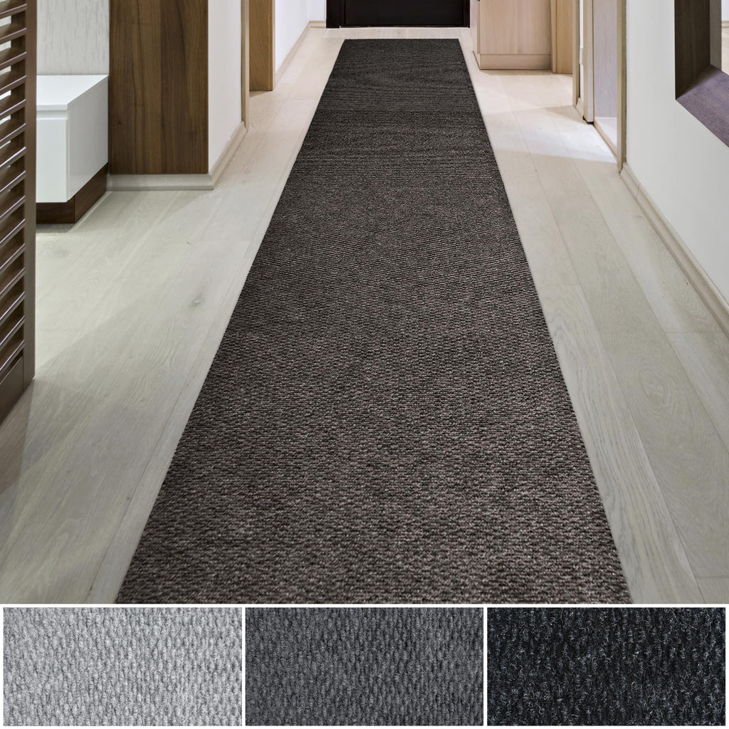 iCustomRug Entryway Mat, 3 x 4ft, Charcoal, Indoor/Outdoor, Waterproof TPR Backing, Low-Profile All-Weather Utility Carpet