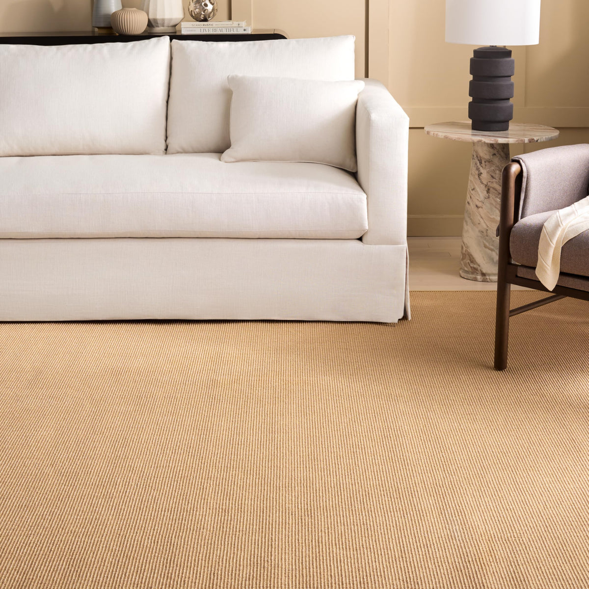 Martha Stewart x SAFAVIEH Area Rug Collection - 1'9" x 2'10", Beige & Ivory, Sisal & Jute, Farmhouse Style, Ideal for Living Room, Bedroom, Office, Dining Space (MSR9501C)