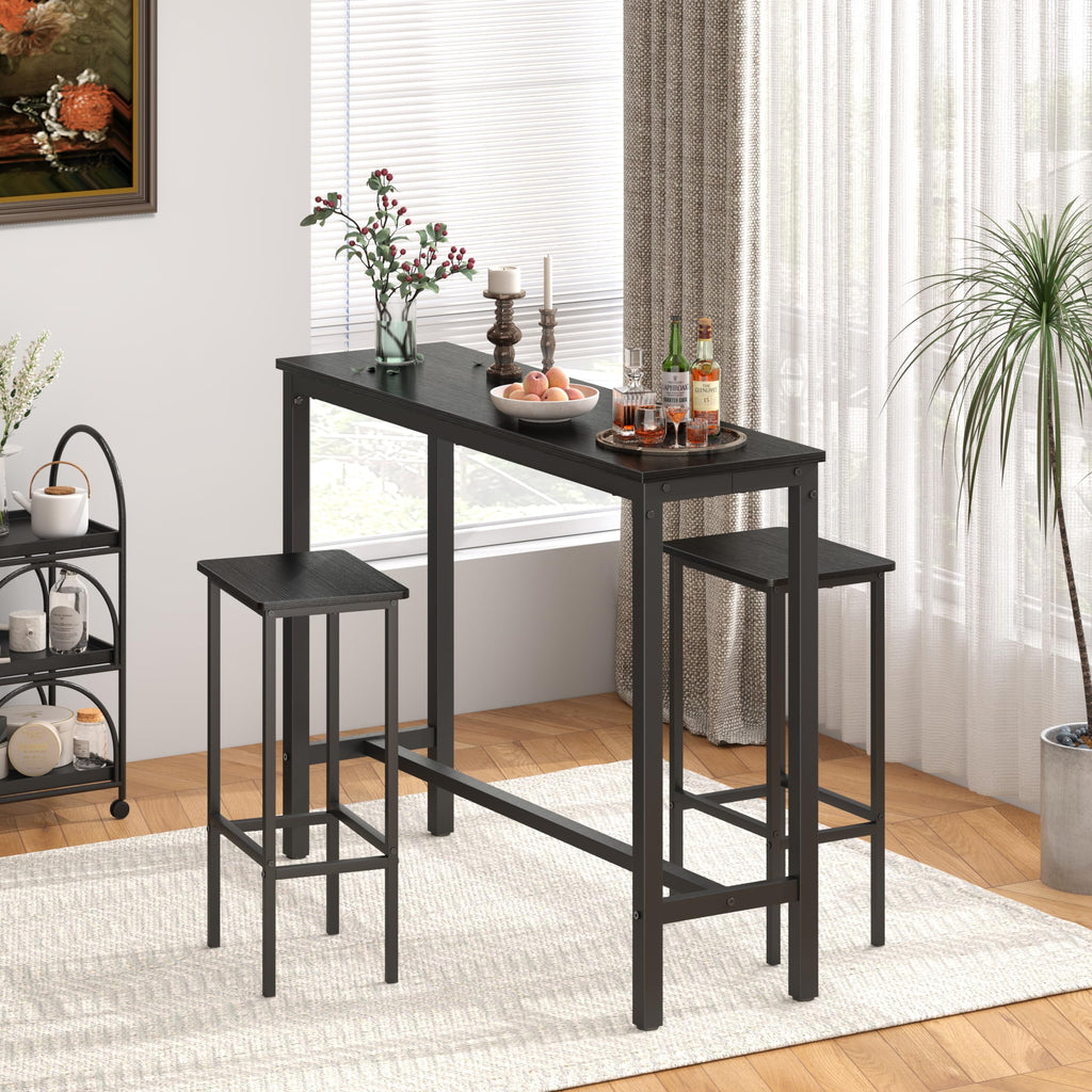 Mr IRONSTONE Bar Table, 47" Pub High Top Table Rectangular Bar Height Table Sofa Console/Dining Coffee Table, for Narrow Space, Living Room, Vintage