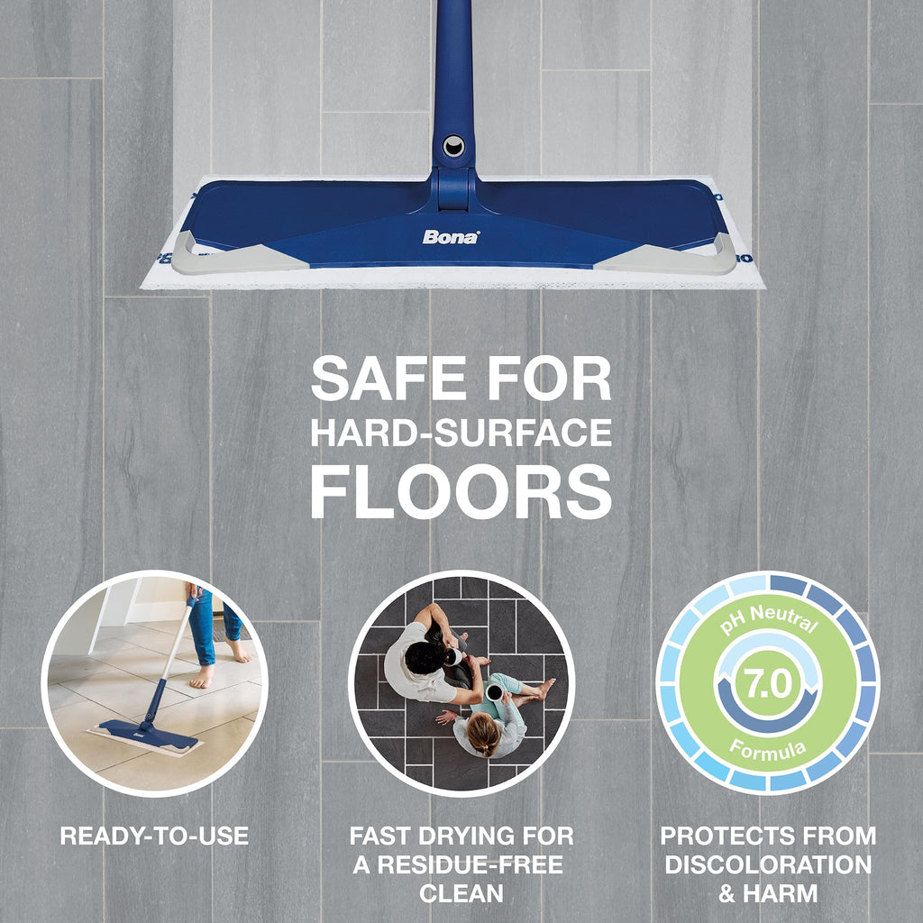 Bona® Disposable Wet Cleaning Pads for Hard-Surface Floors, Lemon Mint Scent 12 Count (Pack of 1)