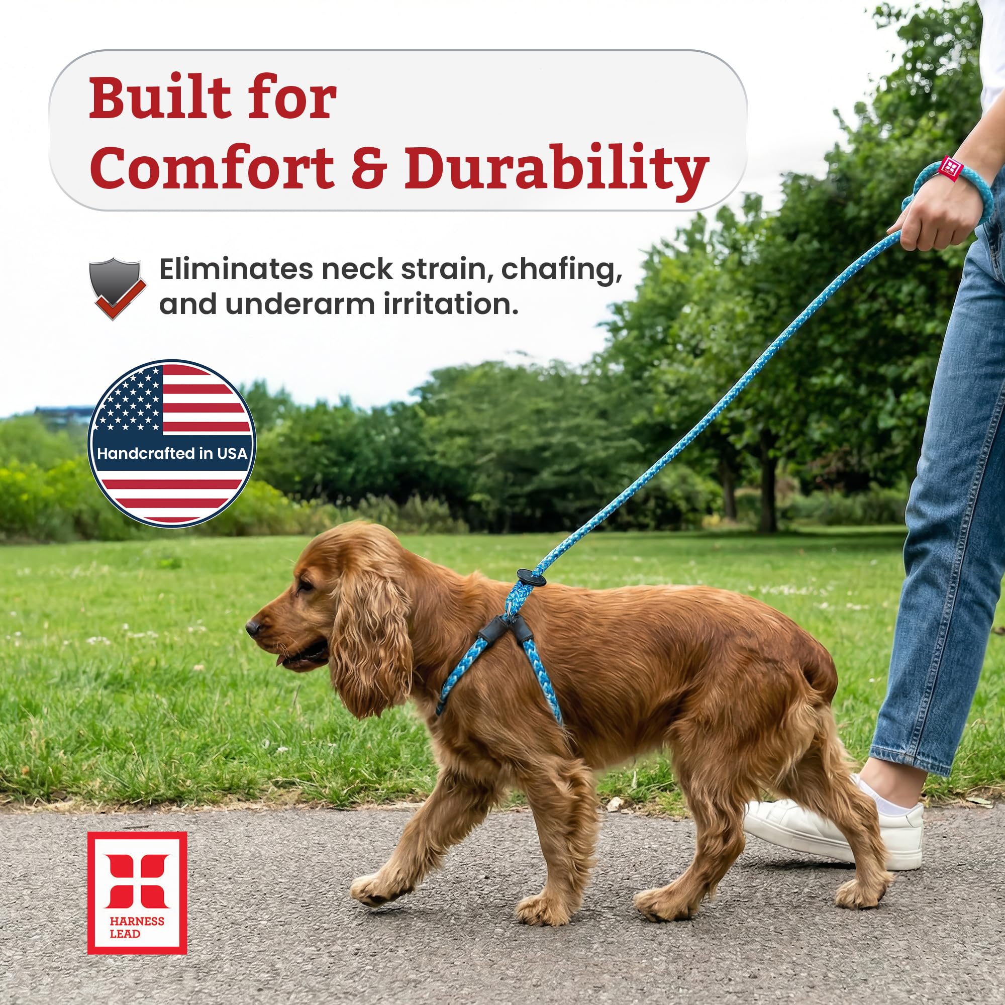 Harness Lead Escape Resistant, Reduces Pull Dog Harness, Medium/Large, Black