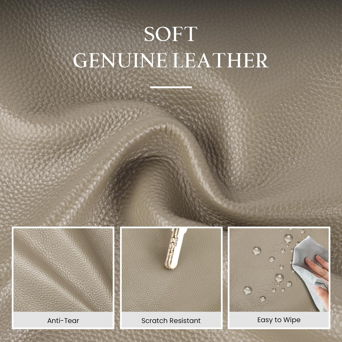 befen Soft Genuine Leather Tote Bag for Women Work with Zipper Slouchy Bags