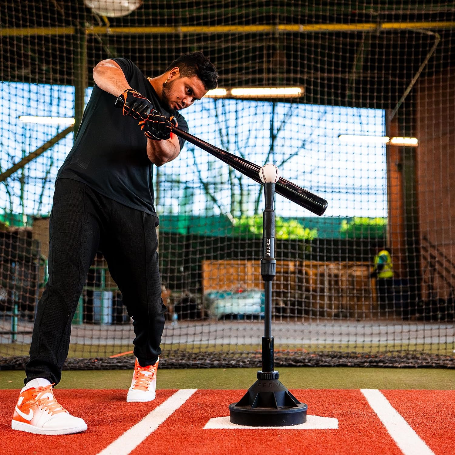 Baseball Tee with LED Light and Adjustable Height, Battery Operated, Illuminates and Flashes Each Swing with 1 of 5 Random Colors. Hitting Tee for Baseball and Fastpitch Softball.