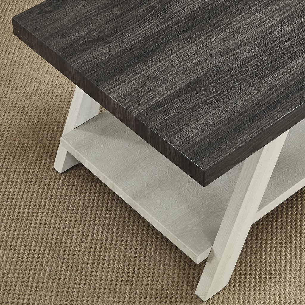 Roundhill Furniture Athens Contemporary Replicated Wood Shelf End Table in Black Finish