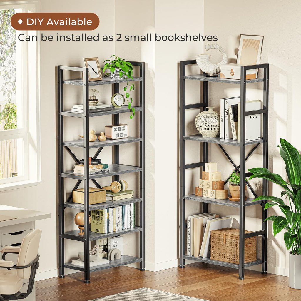 SUPERJARE Triple Bookshelf, Bookcase with 11 Open Display Shelves, Wide Book Shelf Book Case for Home & Office, 4 Tier, Black