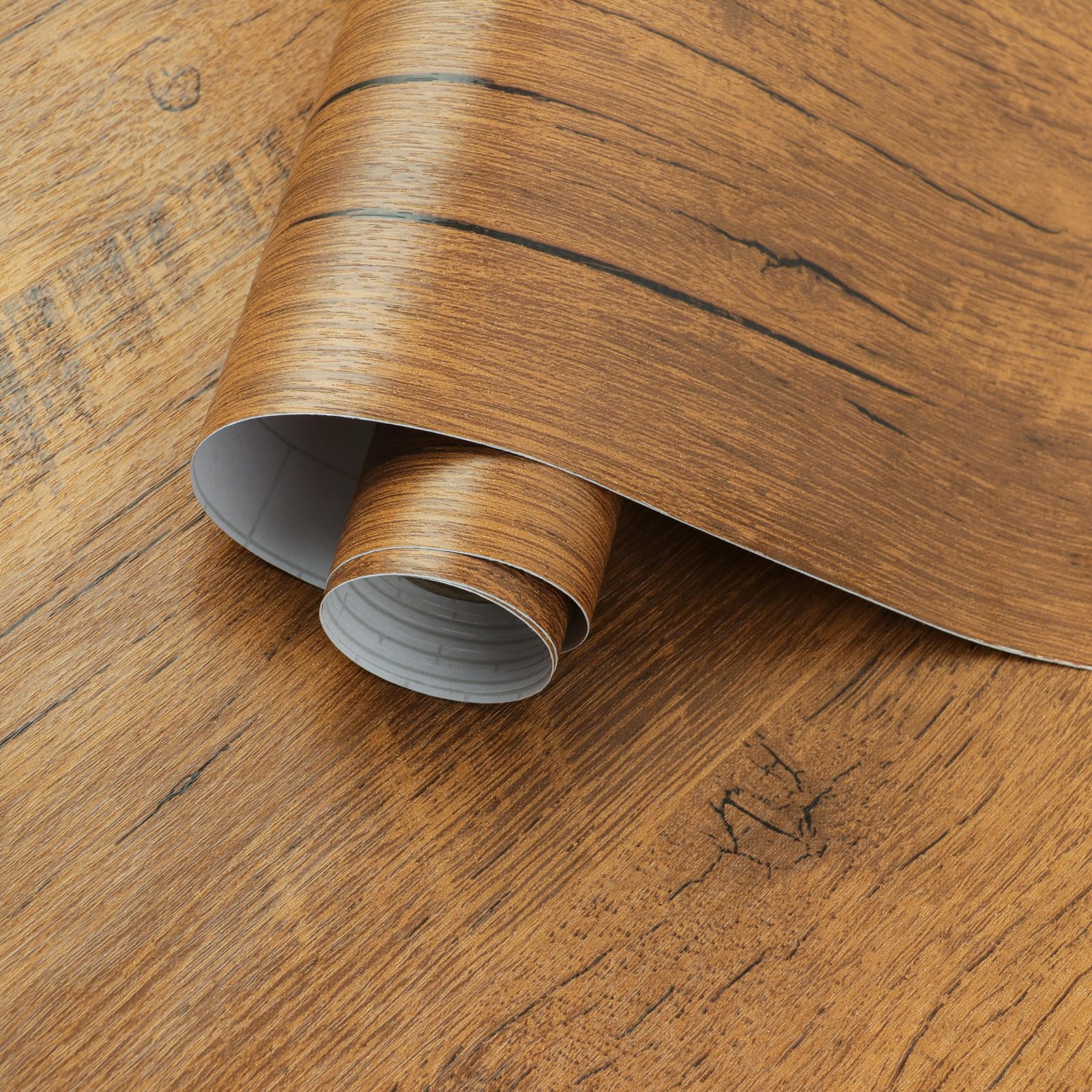 EeeComing 118" x 17.7" Wood Wallpaper Peel and Stick Contact Paper Wood Brown Wood Self Adhesive Wallpaper Rustic Removable Wood Contact Paper Wood Grain Wallpaper Vinyl Film Roll