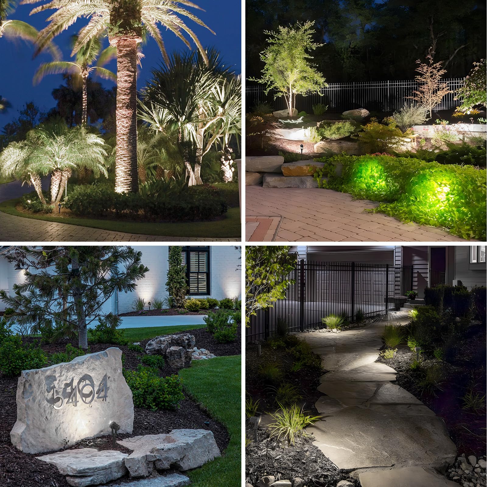 APONUO Solar Spot Lights - Outdoor 2-in-1 Solar Landscape Uplights, Dusk to Dawn, IP65 Waterproof, 9.8ft Cable, Warm White