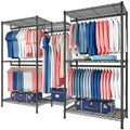 Raybee Clothes Rack,Clothing Racks for Hanging Clothes 900LBS Capacity Heavy Duty Portable Closet with 5 Hanger Rods & 8 Shelves for Walk-in Closet,Apartment