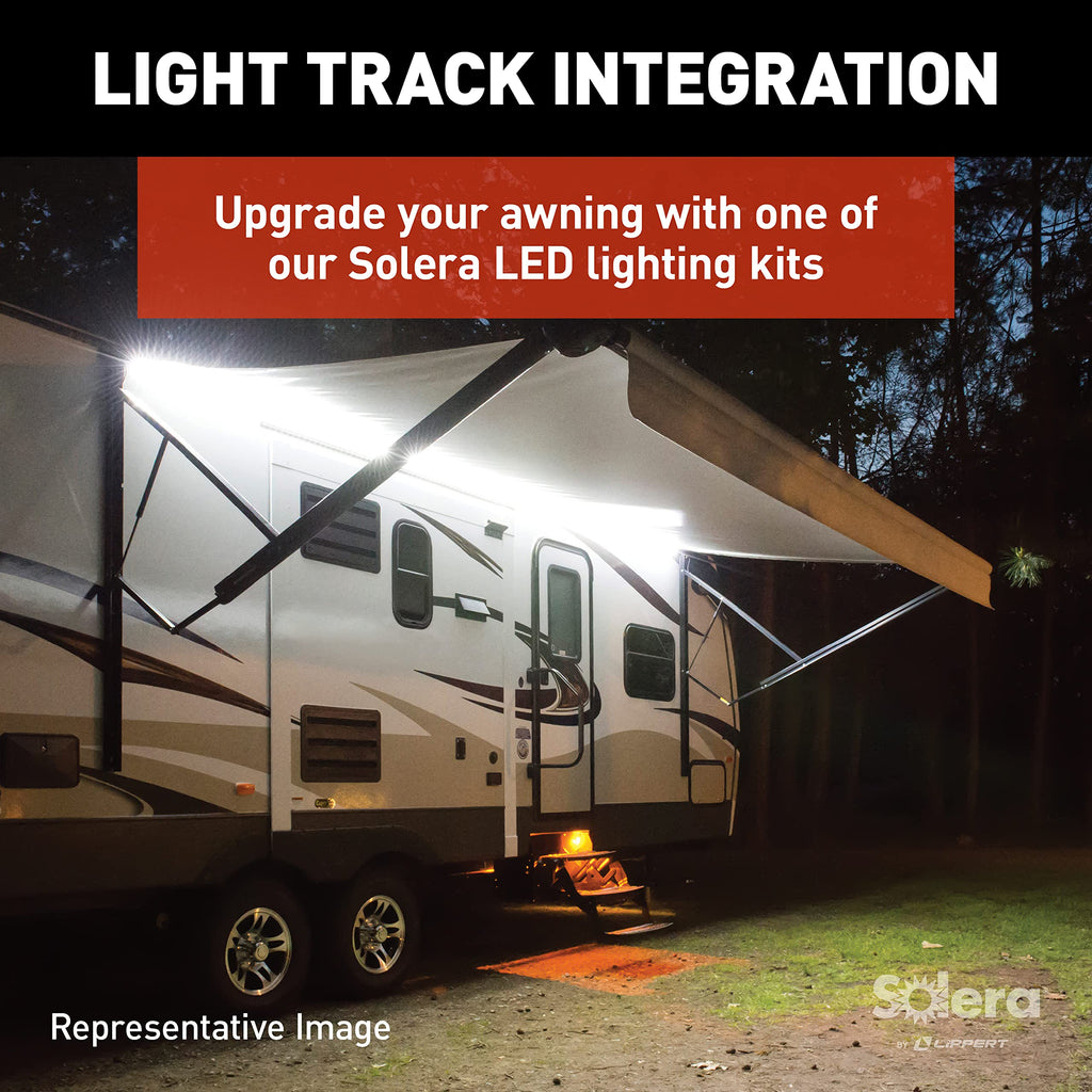 Solera Universal Fit Heavy-Duty Vinyl RV Patio Awning Replacement Fabric Silver Fade 10' Awning (9'4" Fabric)
