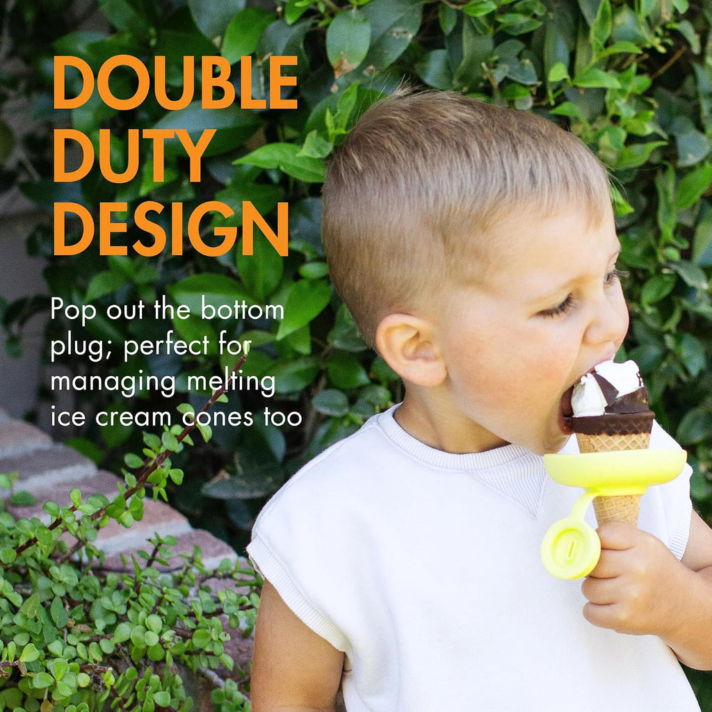 Boon Drizzle Silicone Ice Pop Holder - Drip Catcher for Frozen Treats - Dishwasher Safe Summer Kids and Toddler Essentials - Includes 2 Travel Cases - 4 Count