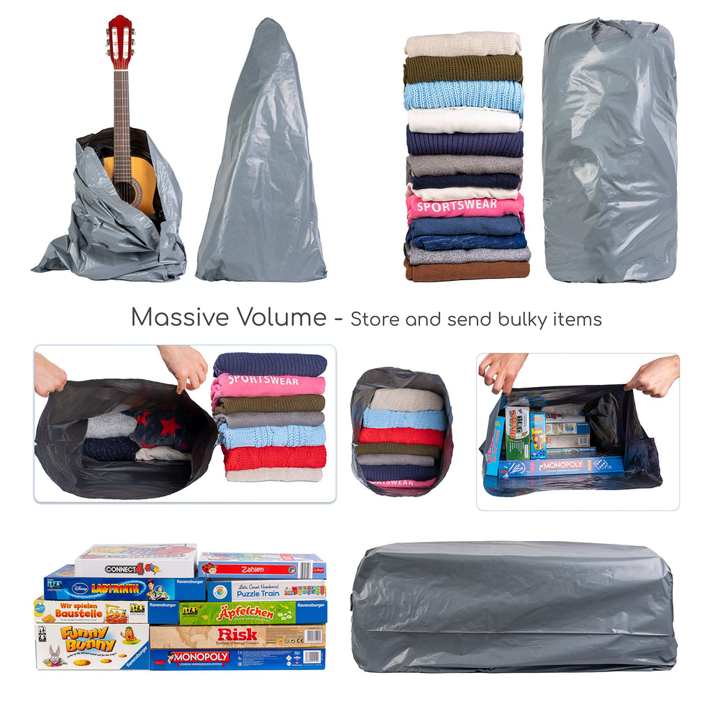 5 Large Shipping Bags 17x24 | Jumbo Poly Mailers for clothes | Strong Thick Mailing Bags with Self Adhesive | Self Sealing Shipping Envelopes