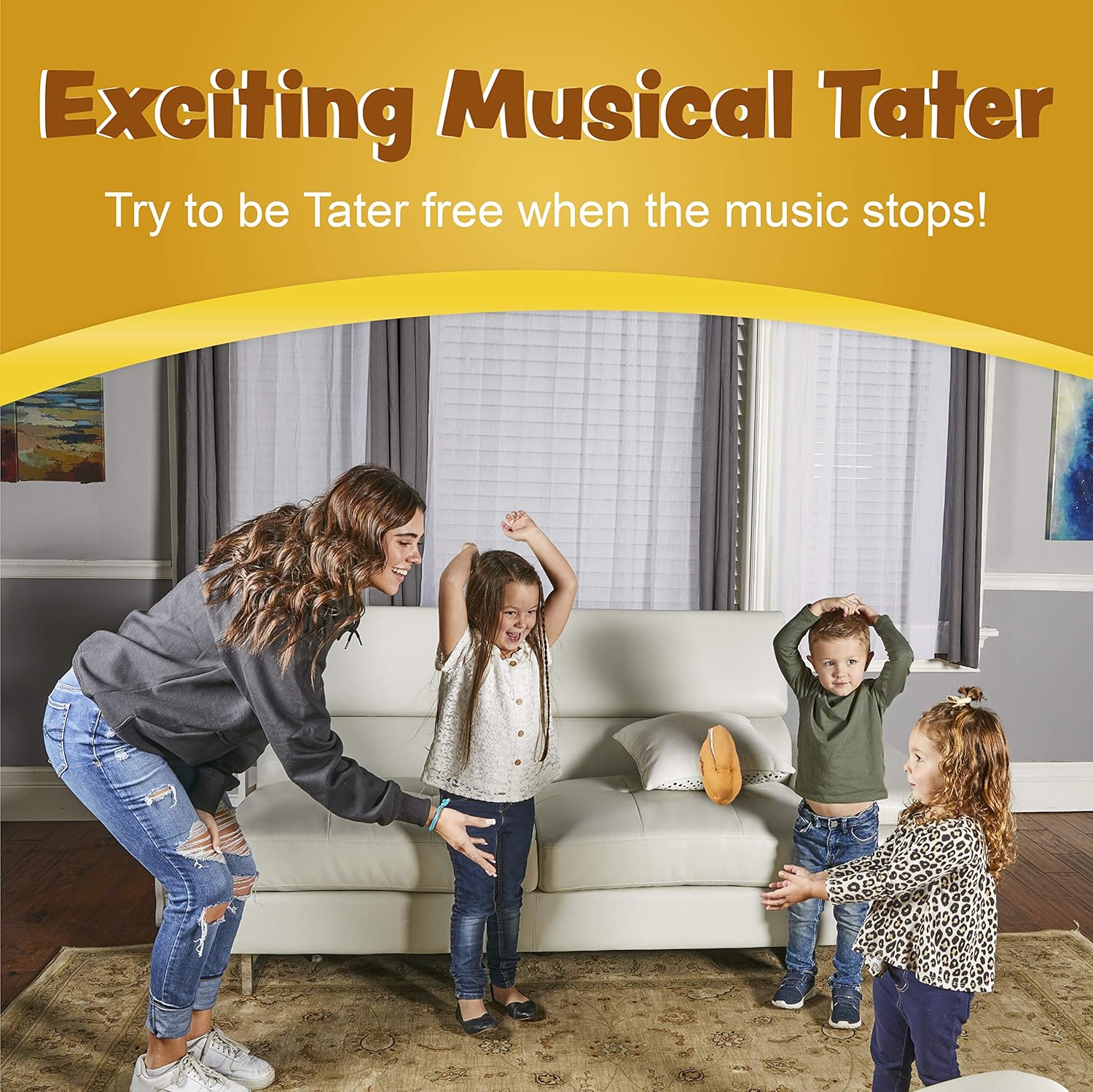 Tater Toss Electronic Hot Potato Game – Plush Potato Kids Party Game for Ages 4+, Interactive Family Passing Game | Pass the Potato, Kids Party Game, Interactive Family Game-night game, Birthday Party Activity, Easy to Play