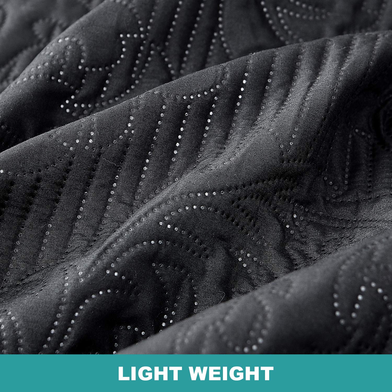 Hansleep Black Quilt Twin Size - Damask Ultrasonic All Season Bedspread Twin, Soft Lightweight Coverlet Bedding Set, 2 Pieces (1 Quilt, 1 Pillow Sham)