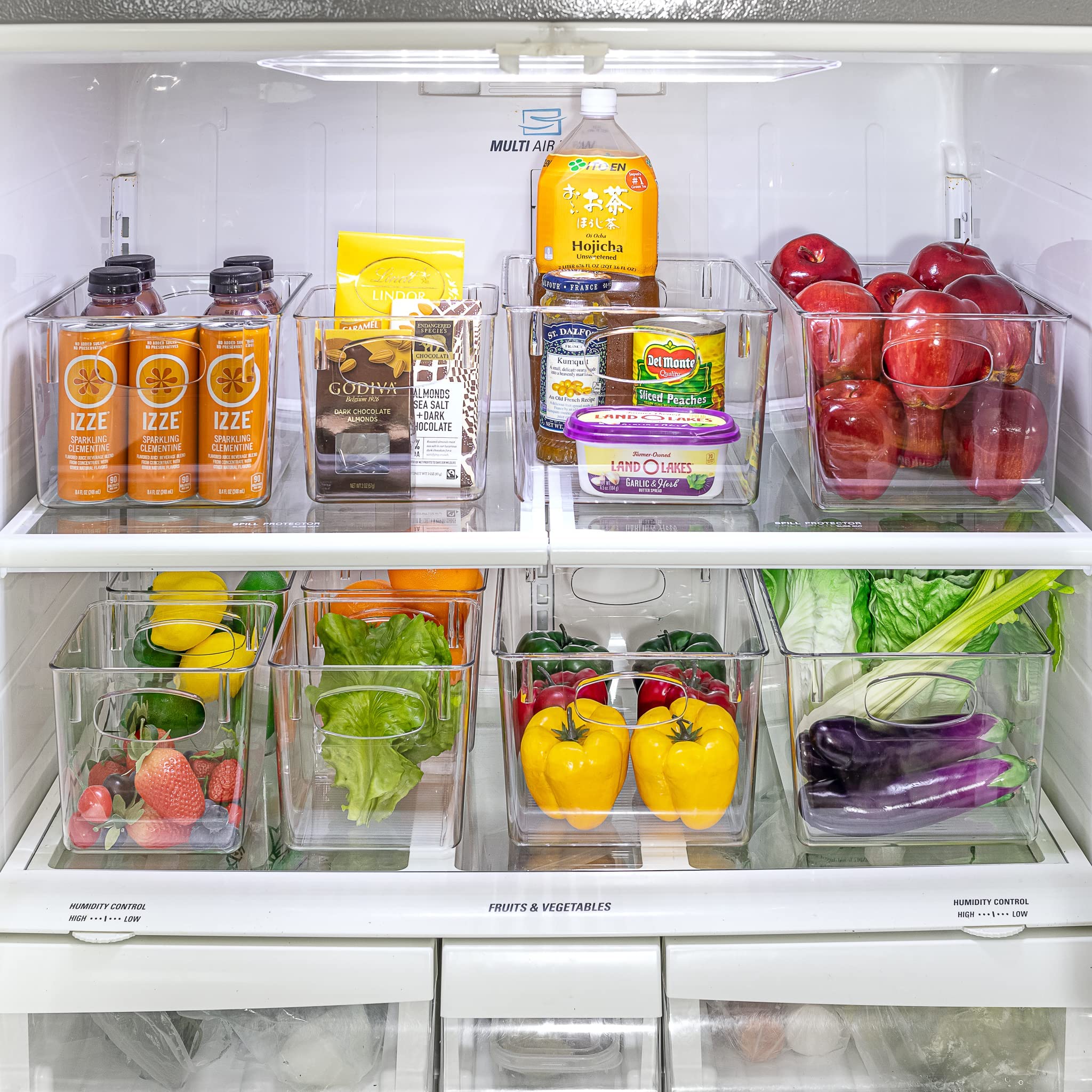 Sorbus Large Clear Plastic Storage Bins for Shelves, Clothes, with Handle - Clear Storage Bins, Drawer, Shelf, Closet, Pantry, Fridge, Freezer Organizer Bins, Closet Organizers and Storage (2 pack)