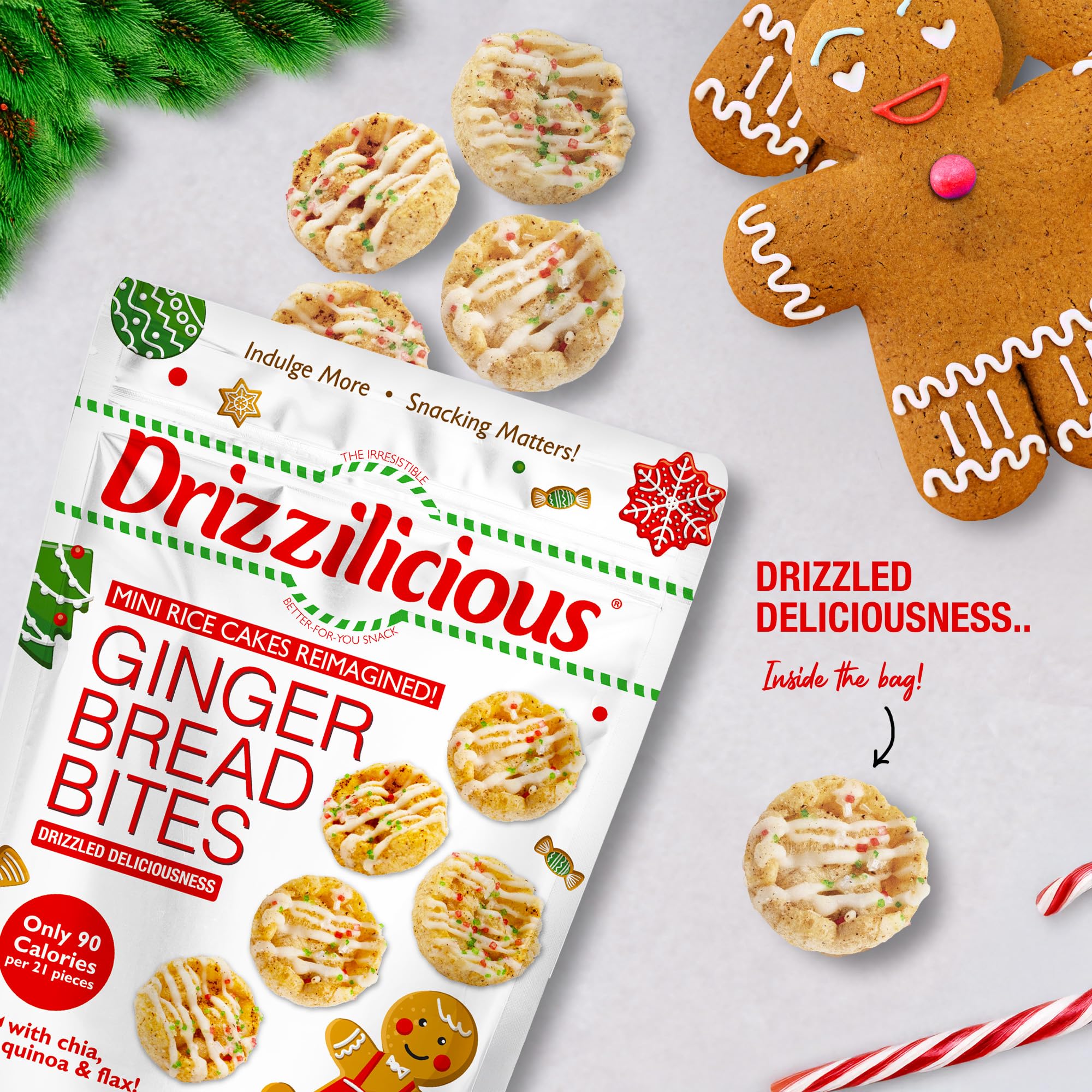 Drizzilicious Mini Flavored Rice Cakes - Rice Crisps, Healthy Snack for Adults and Kids, Vegan, Gluten Free Snack, 90 Calories Per 21 Pieces, S'mores & Cinnamon Swirl - 4 oz (Pack of 6)