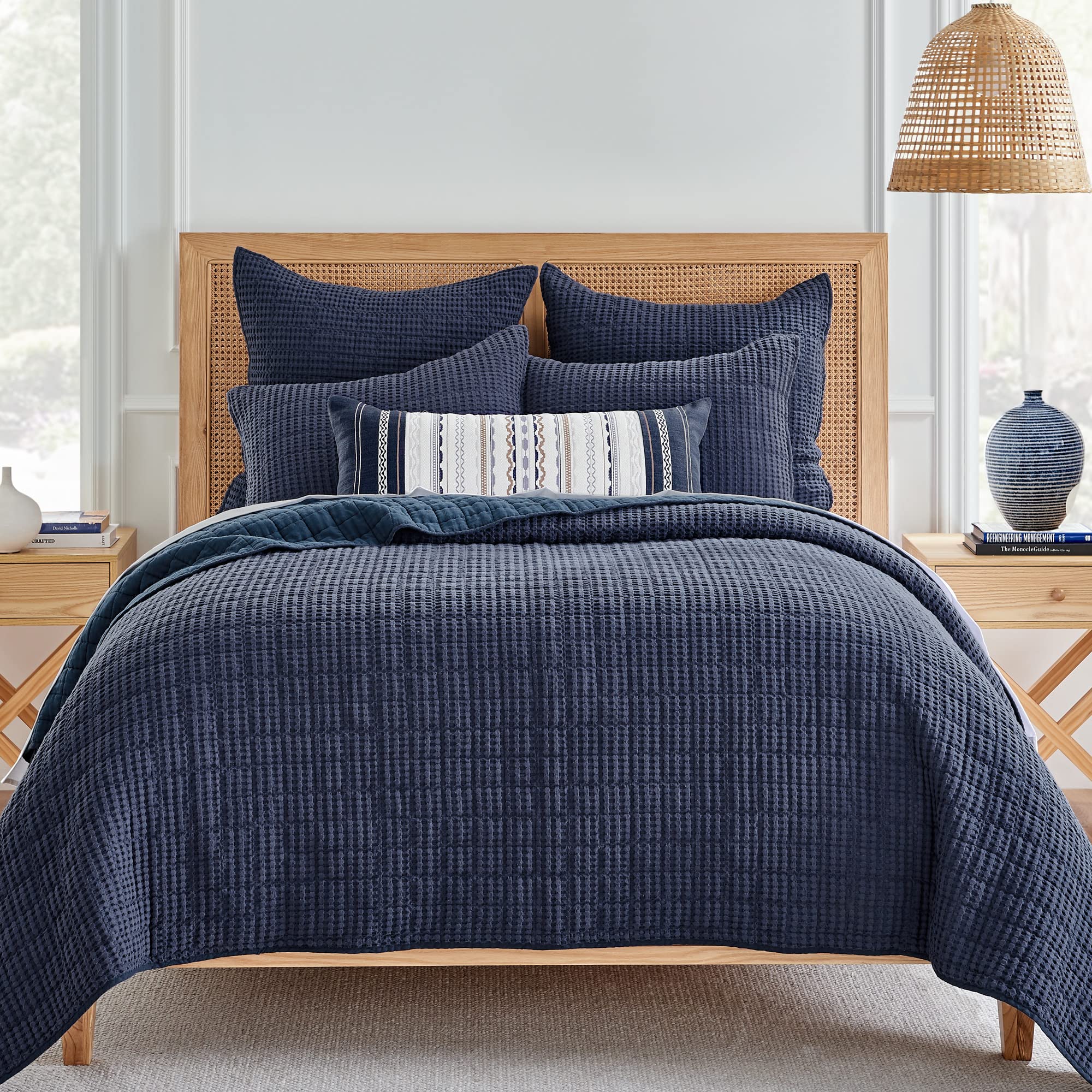Levtex Home Mills Waffle Twin Bedspread Set (84x104in) with 1 Pillow Sham (26x20in) - Adobe - 100% Cotton Twin Size Bedspread Set - Lightweight, Soft, Pre-Washed