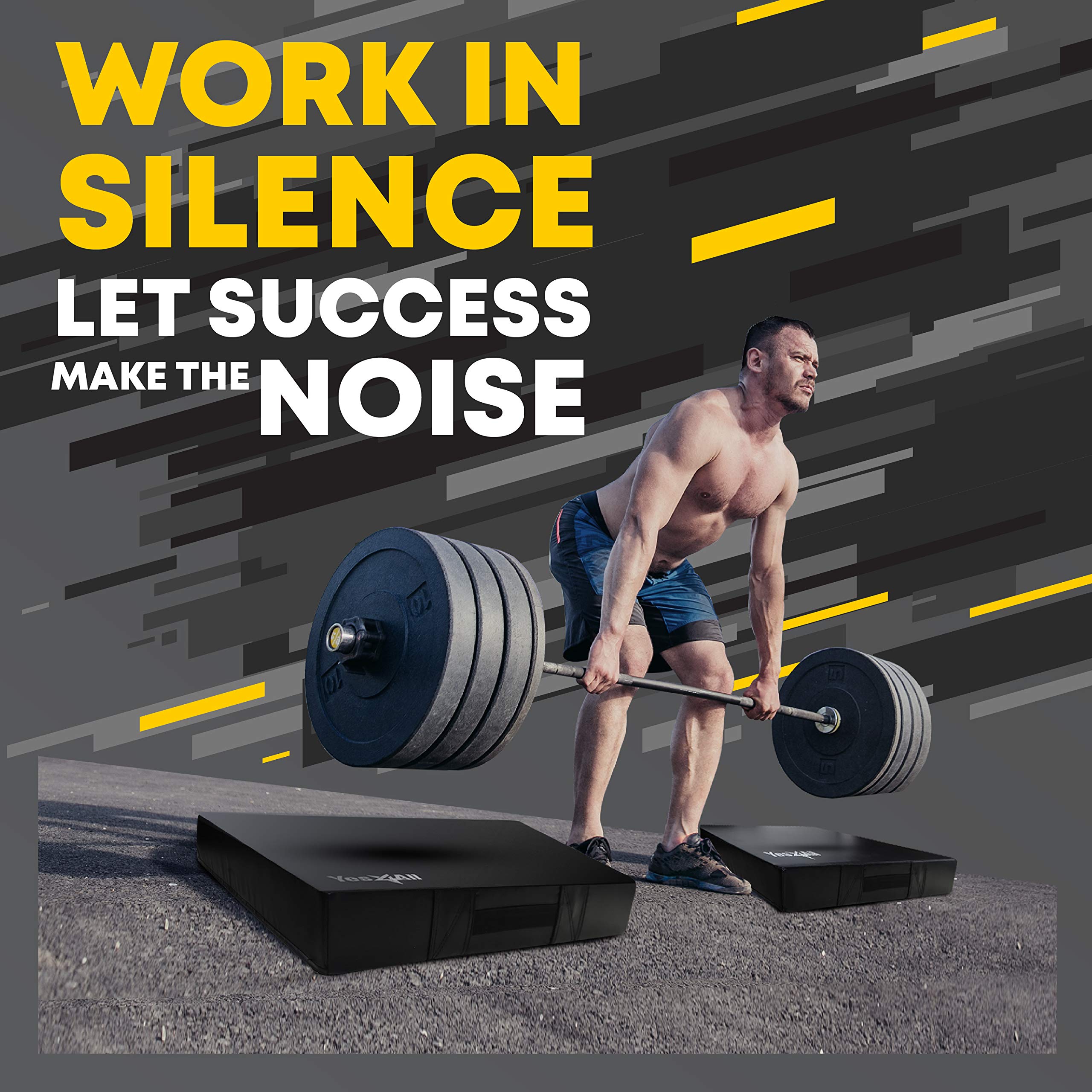 Yes4All Silencer Drop Pads/Weightlifting Drop Pads with PVC Cover & Easy Carry Handles – Sold in PairsVariation Theme