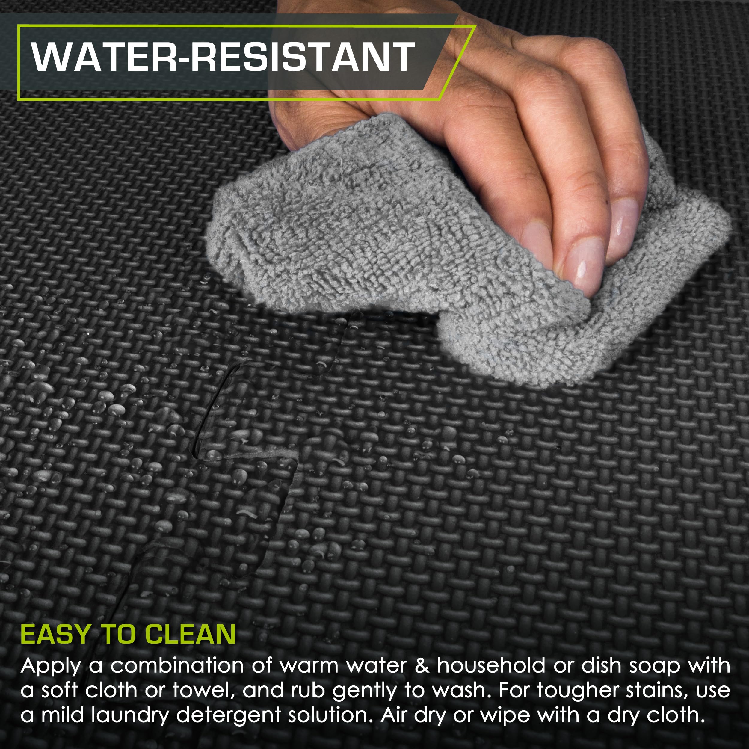 ProsourceFit Weaved Pattern Extra Thick Exercise Puzzle Mat 1-inch, EVA Foam Interlocking Tiles for Protective, Cushioned Flooring for Home and Gym Equipment; Black, 72 SQ FT, 18 Tiles