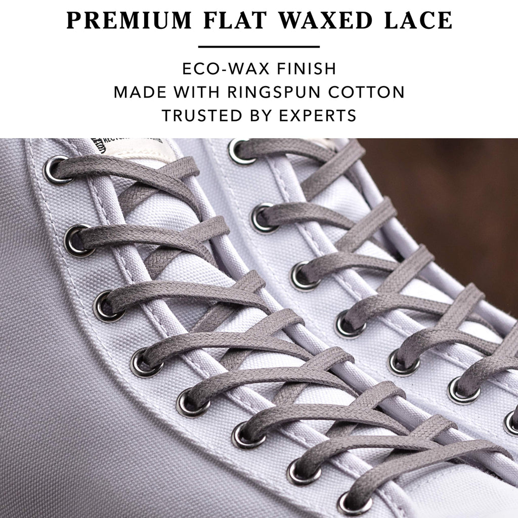 Premium Flat Waxed Cotton Boot Laces - Cobbler's Choice Shoe Laces - Durable and Beautiful!