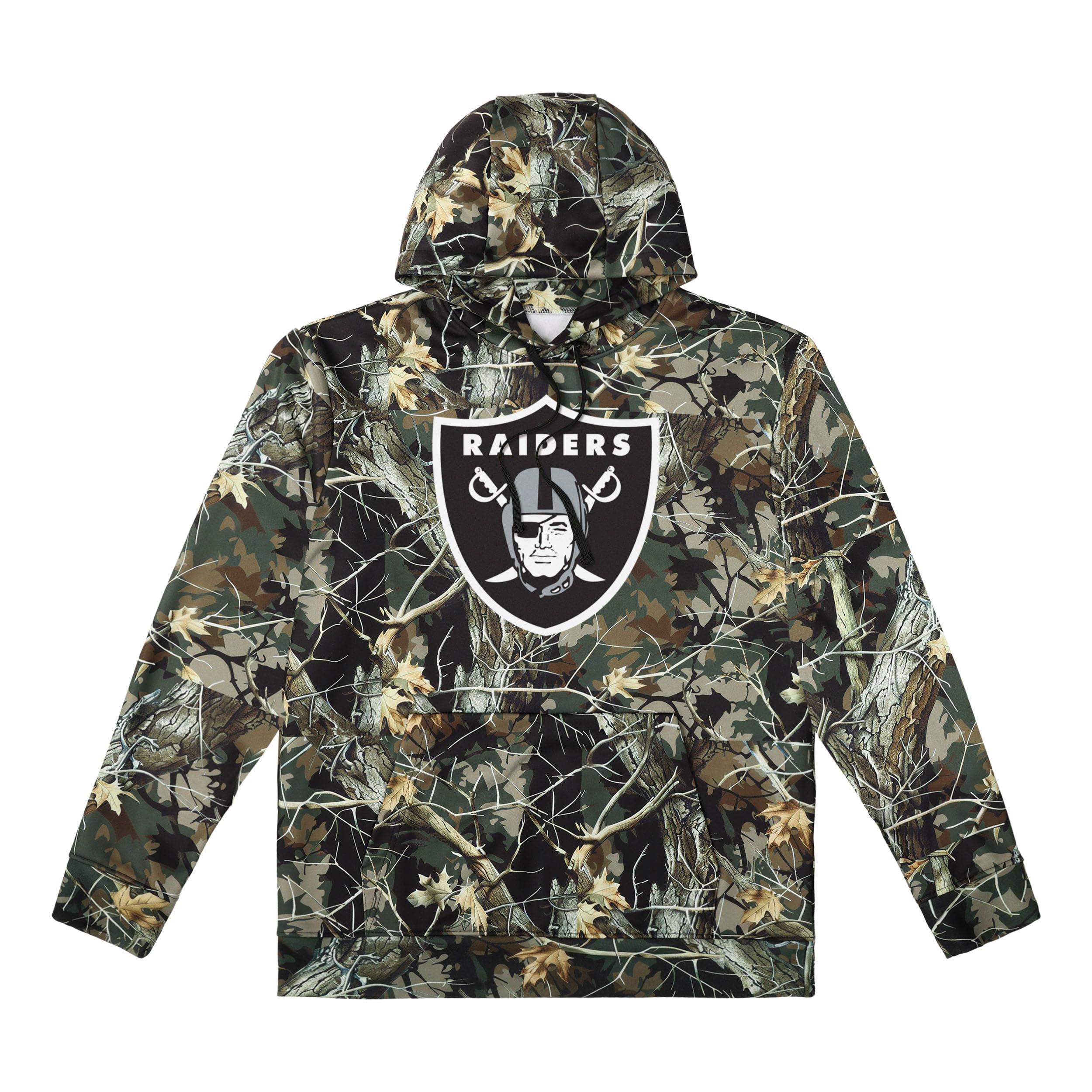 FOCO NFL Men's Official Sideline Hunter Camo Primary Logo Performance Pullover Hoodie Sweatshirt