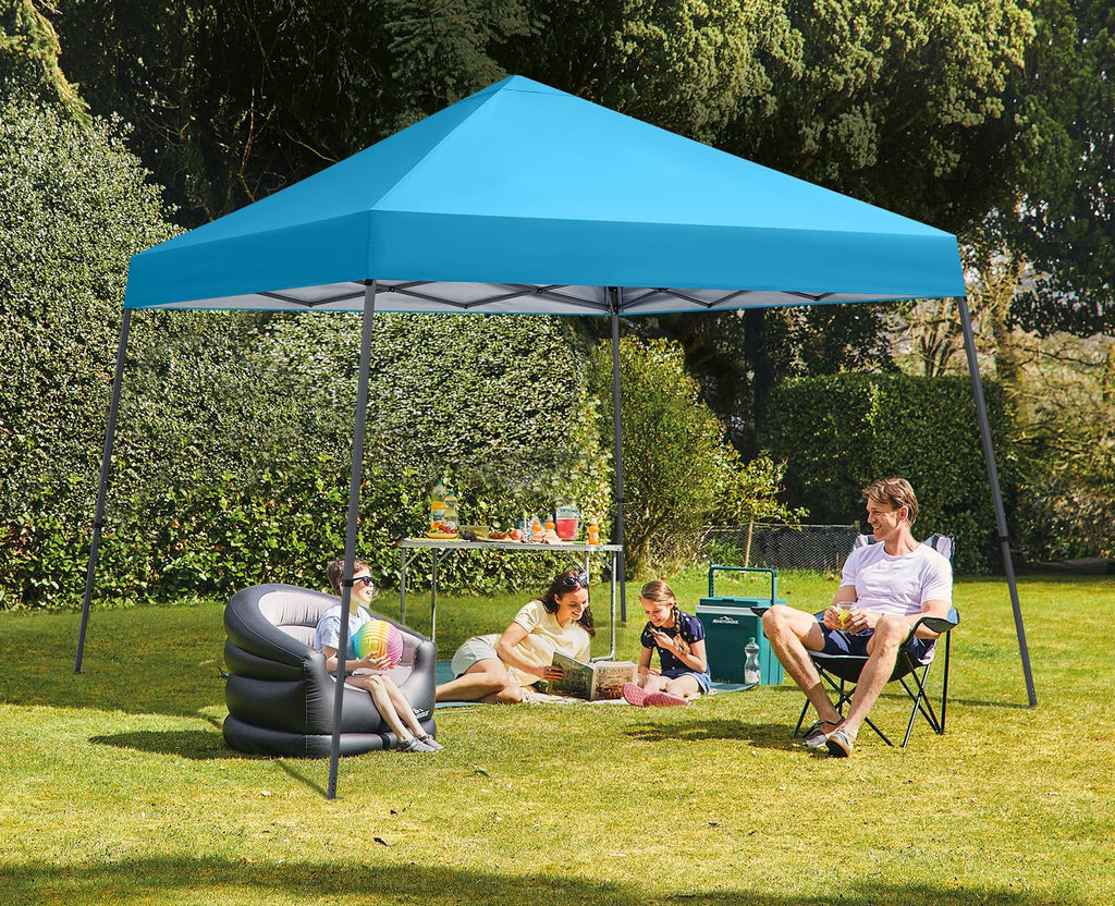 MASTERCANOPY Portable Pop Up Canopy Tent with Large Base (10x10,Dark Gray)