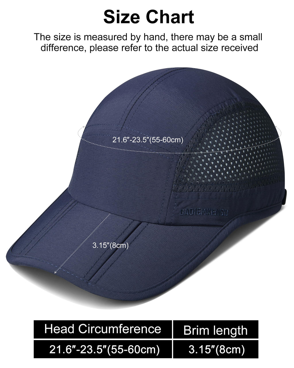 GADIEMKENSD Mens Folding Outdoor Hat Long Brim UPF 50+ Sun Protection