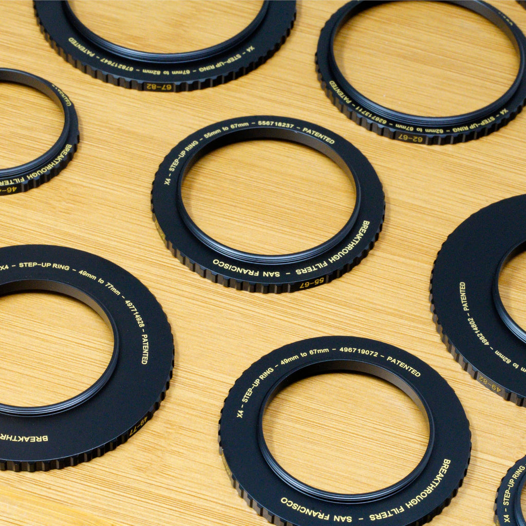 Breakthrough Photography 46mm to 52mm Step-Up Lens Adapter Ring for Filters, Made of CNC Machined Brass with Matte Black Electroplated Finish