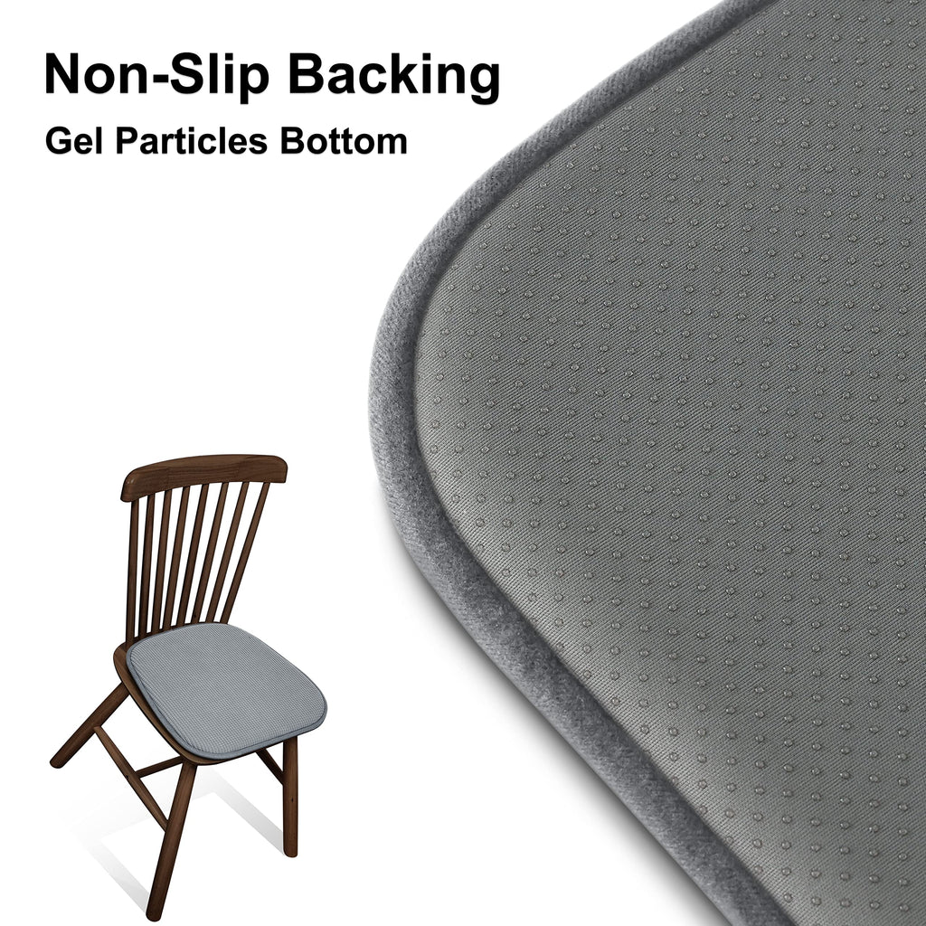 Shinnwa Dining Chair Cushions 2 Pack, Non Slip Indoor Chair Pads, U-Shaped Kitchen Seat Cushions, Set of 2, 15 x 16 Inches, Black