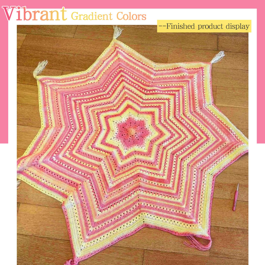 Katech Fairyland Yarn for Crocheting Knitting-Gradient Yarn Cake-4 Pack of 100g/3.52 oz-Soft DK Light Weight #3-60% Cotton 30% Acrylic 10% Wool-Perfect for Scarves, Shawls, Blankets and Garments(A)